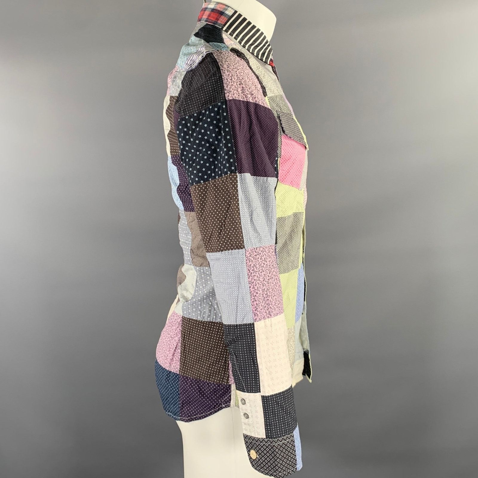 Paul Smith PAUL SMITH JEANS M Black Multi-Color Patchwork LS Shirt Size US M / EU 48-50 / 2 - 3 Thumbnail
