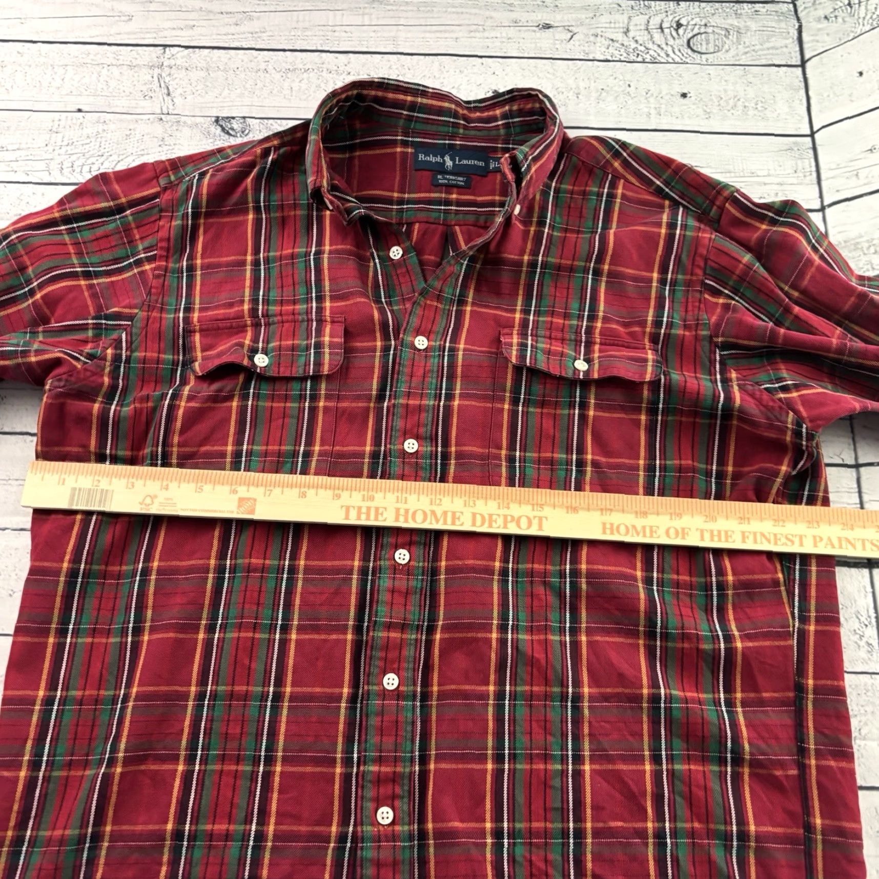Ralph Lauren Ralph Lauren Workshirt Plaid Heavy Button-Up Shirt Men's L Red Size US L / EU 52-54 / 3 - 4 Thumbnail
