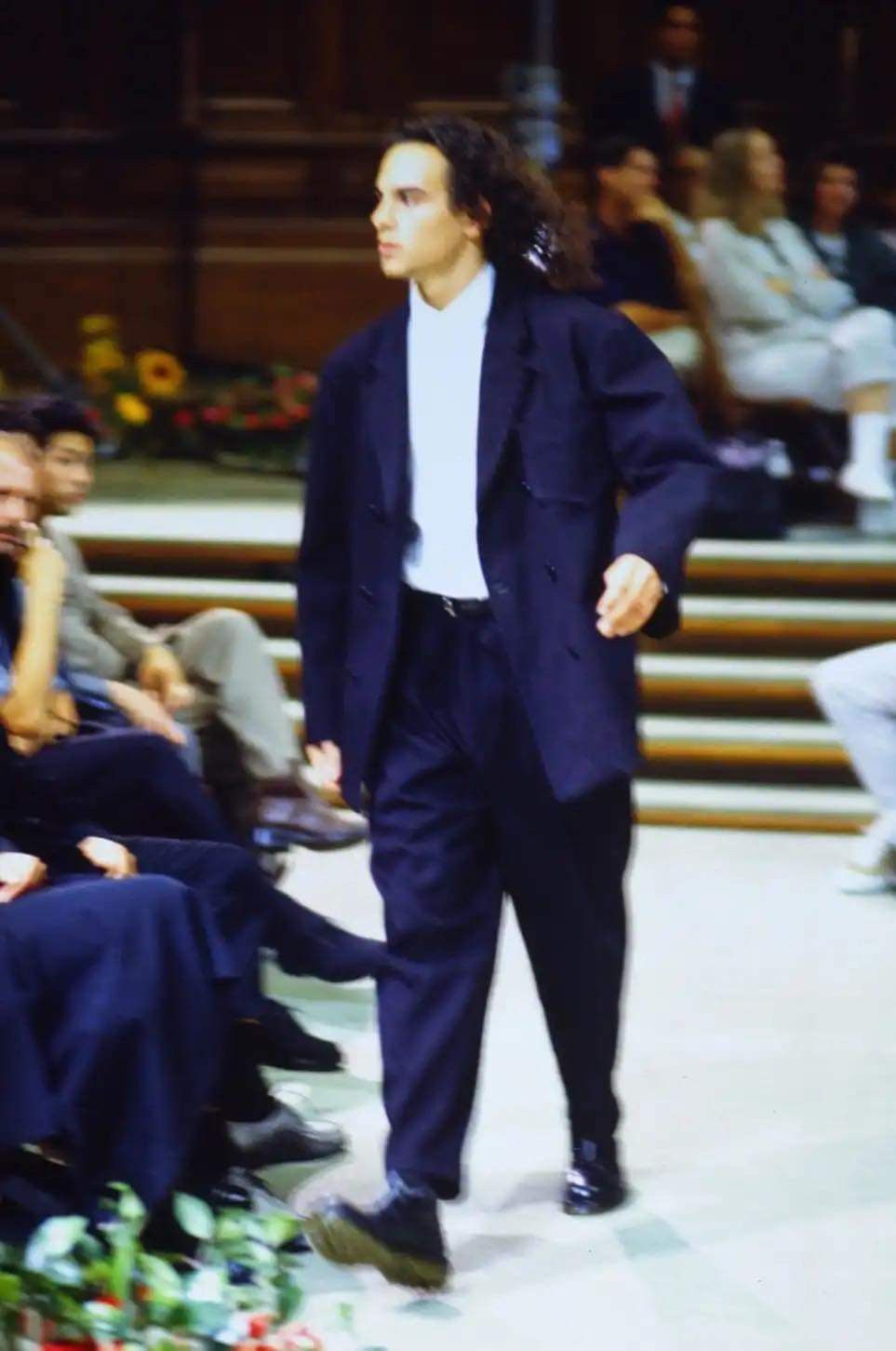 image of Yohji Yamamoto YYPH S/s 96 “Runway” Oversized Doublebreasted Coat in Black, Men's (Size Medium)