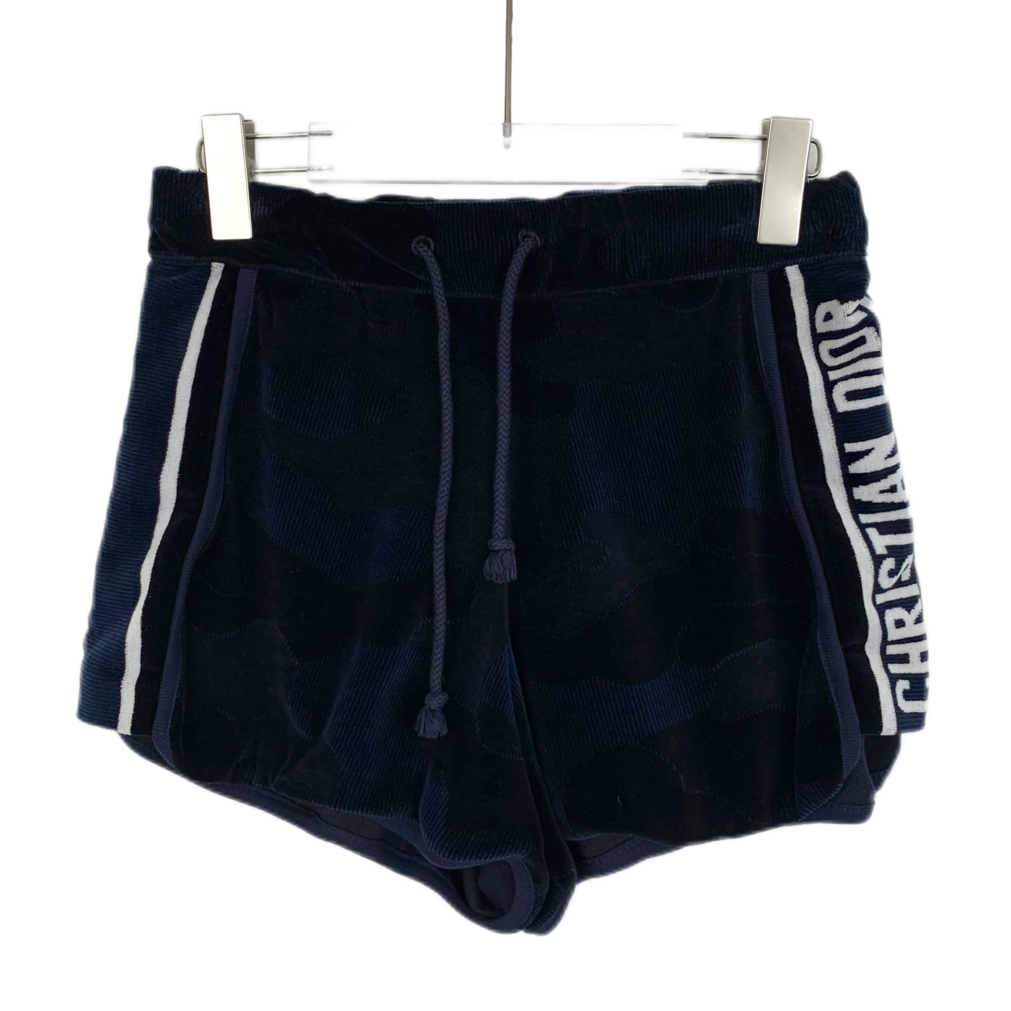 Dior Christian Dior Dark Blue Cotton Drawstring Shorts XS Logo Le Size 27" / US 4 / IT 40 - 1 Thumbnail