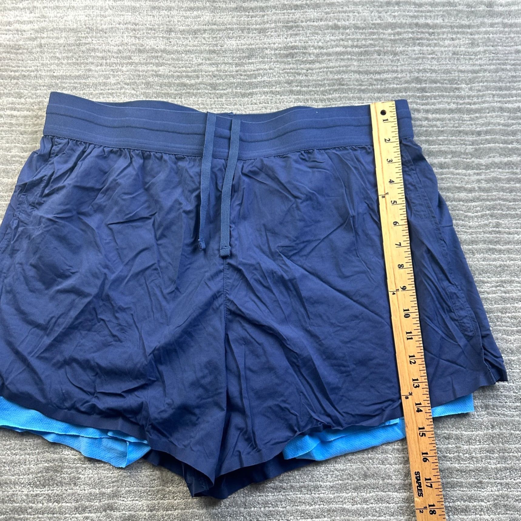 Nike Nike Yoga Shorts Mens XL Blue Lined Dri-Fit Flex 2 in 1, Breathable, Elastic Waist, Inseam 4 in, Polyester Spandex, Activewear, Athletic, Nike Brand Size US 36 / EU 52 - 7 Thumbnail