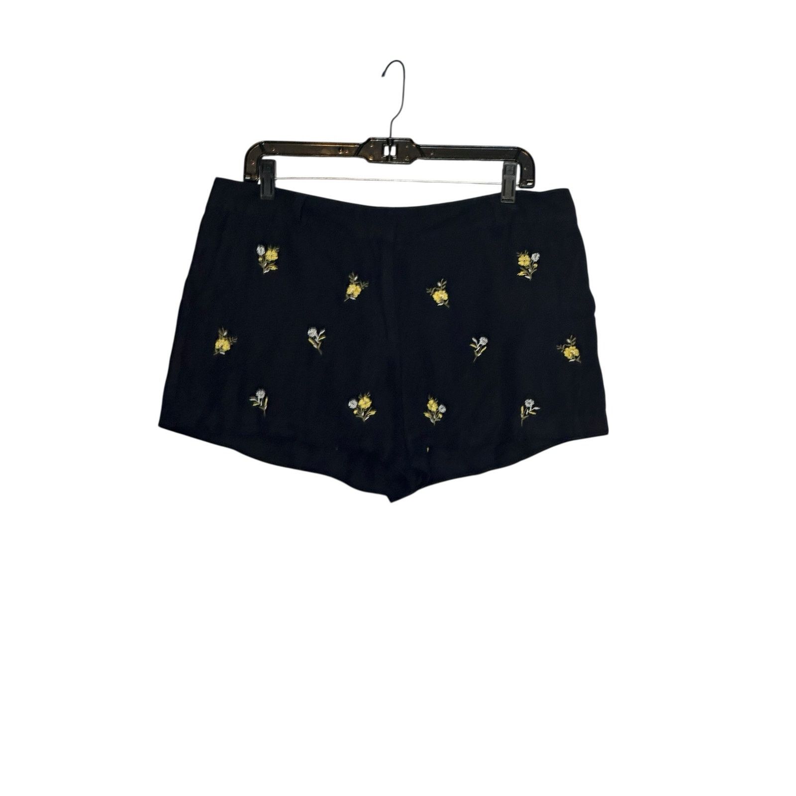 Loft Loft navy blue yellow embroidered floral shorts size 8 Size 30" / US 8 / IT 44 - 10 Thumbnail