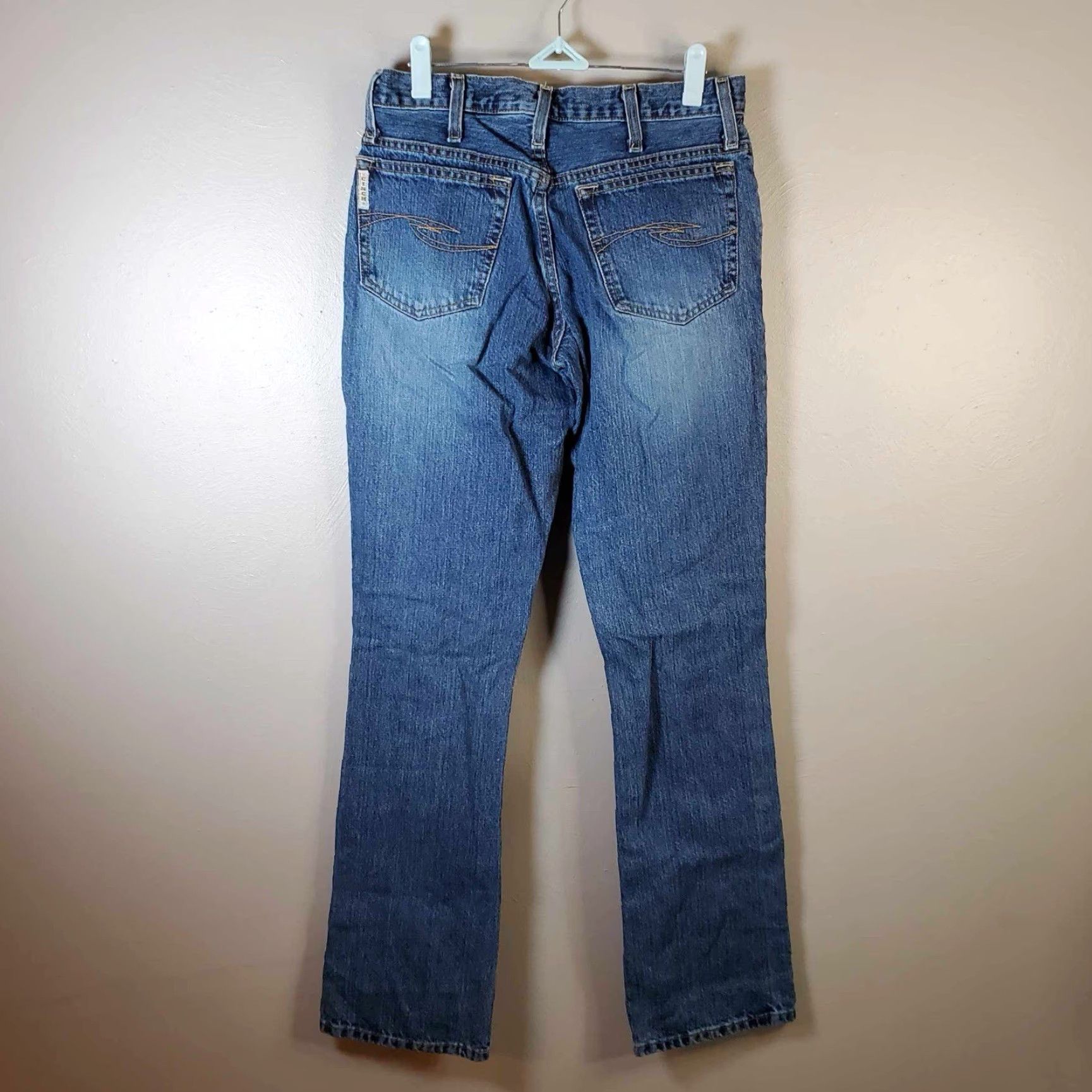MadeWorn VINTAGE Cinch Jeans 28 X 32.5 Western Work Wear Cowboy Blue Fade Worn Mens Jeans Straight 28 Blue Cowboy Size US 28 / EU 44 - 3 Thumbnail