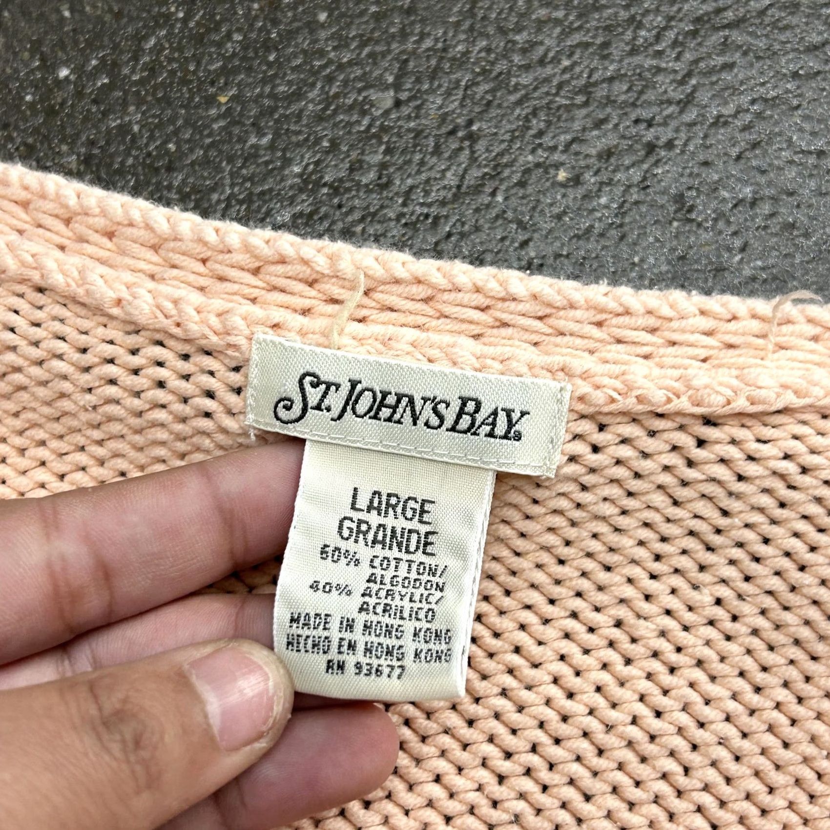 Vintage VINTAGE St. Johns Bay Sweater Womens Large Pink Peach V-Neck Knit Pullover 90s Mens? Size L / US 10 / IT 46 - 3 Thumbnail