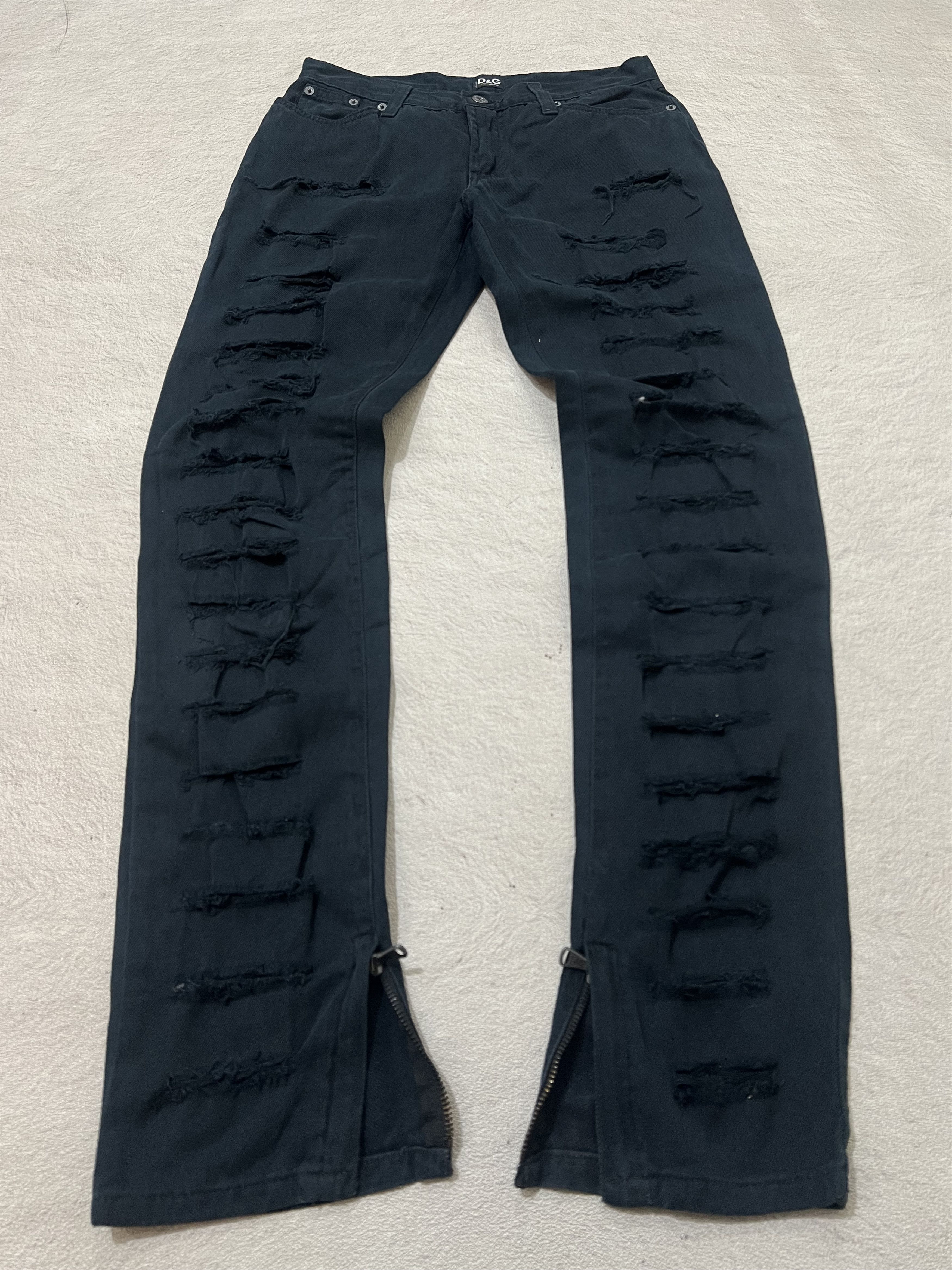 Dolce & Gabbana 2000s Dolce Gabbana Distressed Ripped Biker y2k Lgb Ifsix Size US 28 / EU 44 - 1 Thumbnail