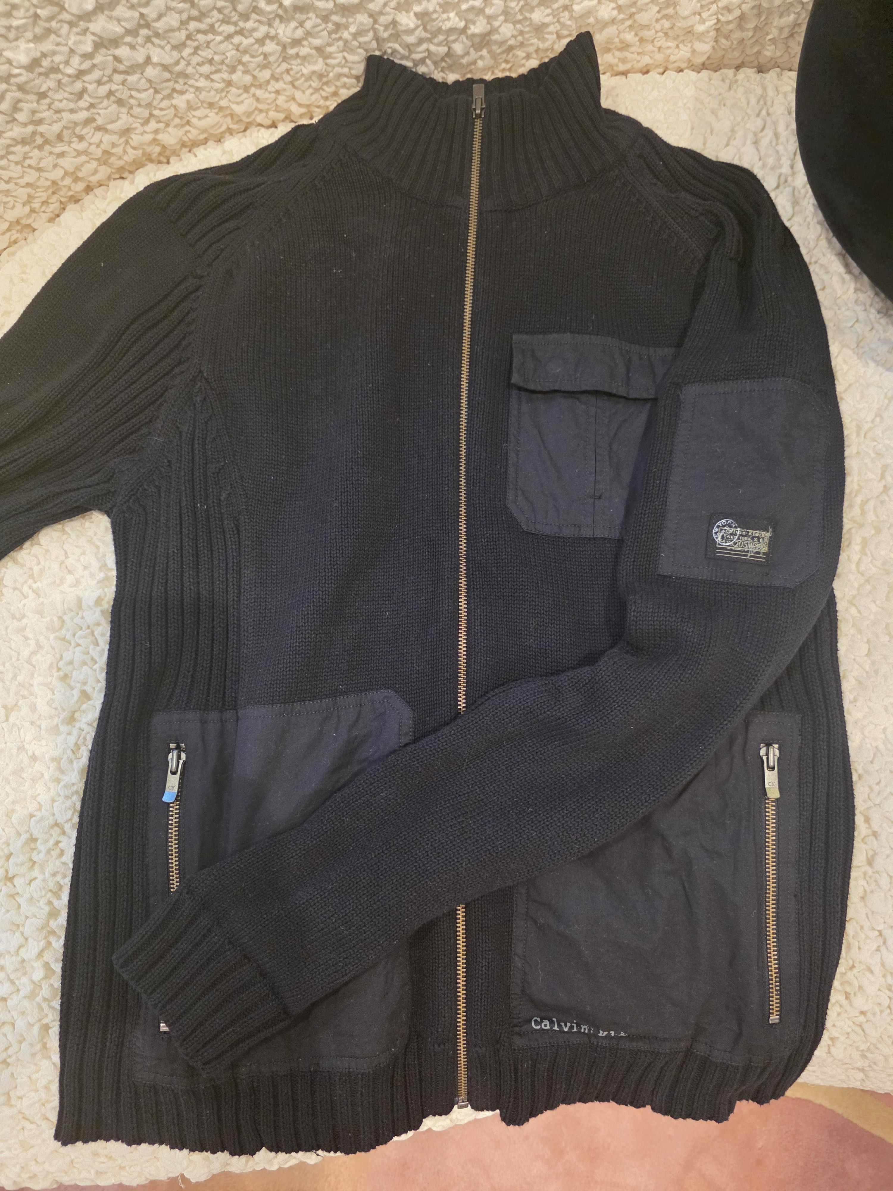 Calvin Klein Zipper cotton sweater Size US M / EU 48-50 / 2 - 1 Thumbnail
