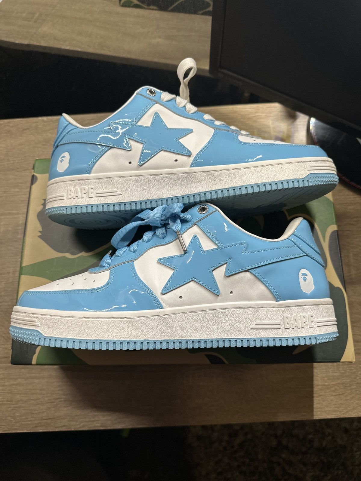 image of Bape Sta Low Shoes in Sax, Men's (Size 9.5)