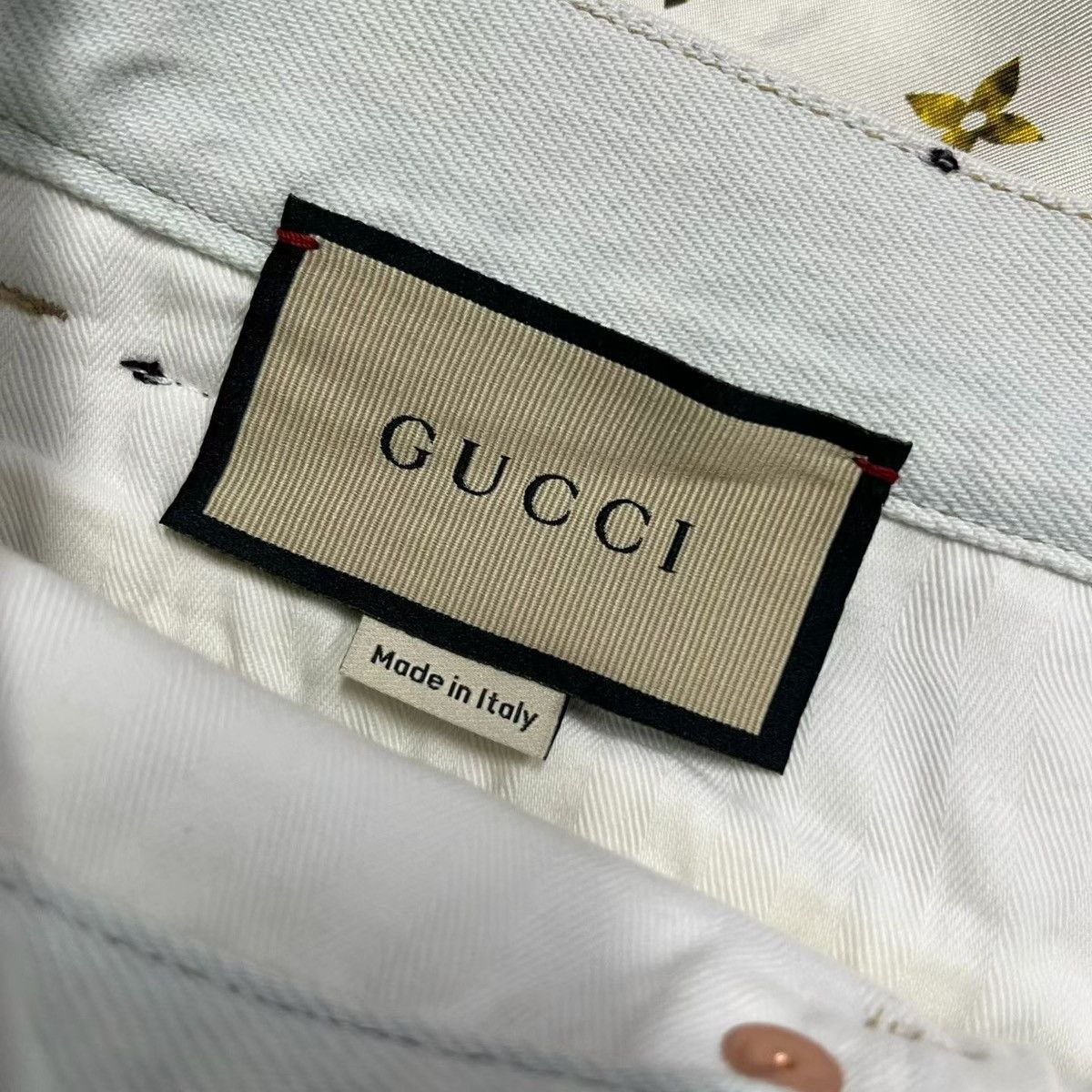Gucci Gucci White GG Monogram Panel Jeans Size US 34 / EU 50 - 4 Thumbnail