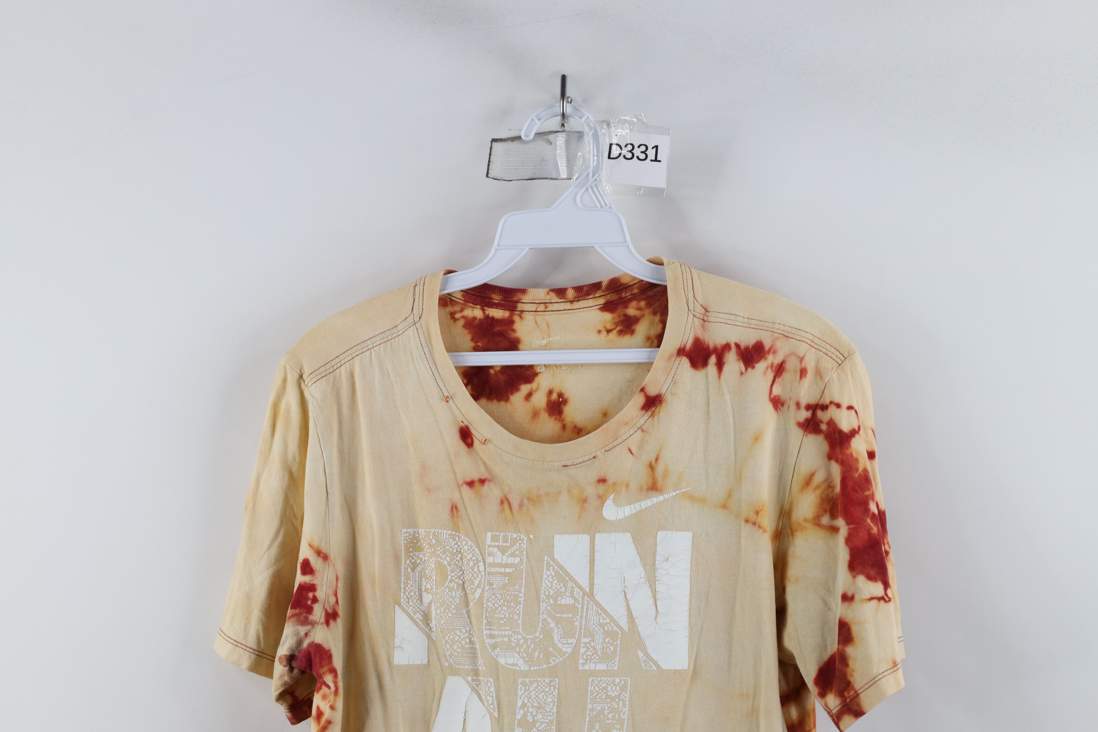 Nike × Vintage Vintage Nike Spell Out Run All Out Acid Wash T-Shirt Size US S / EU 44-46 / 1 - 2 Thumbnail