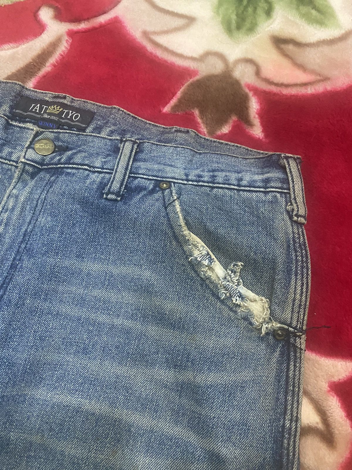 Fat Tokyo × Japanese Brand × Vintage Vintage FAT TOKYO Jeans Skinny Old Cutting Like Baggy Size US 34 / EU 50 - 3 Thumbnail