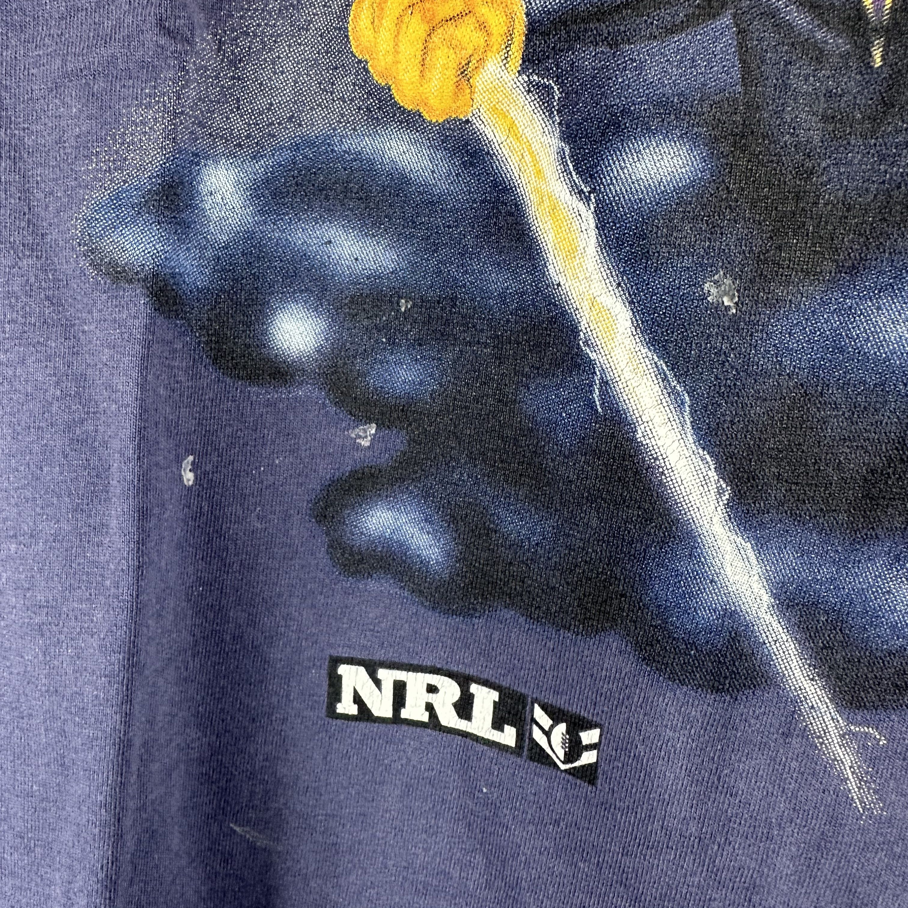 Vintage Vintage 90s Melbourne Storm NRL Mascot Graphic T-shirt Size US XL / EU 56 / 4 - 6 Thumbnail