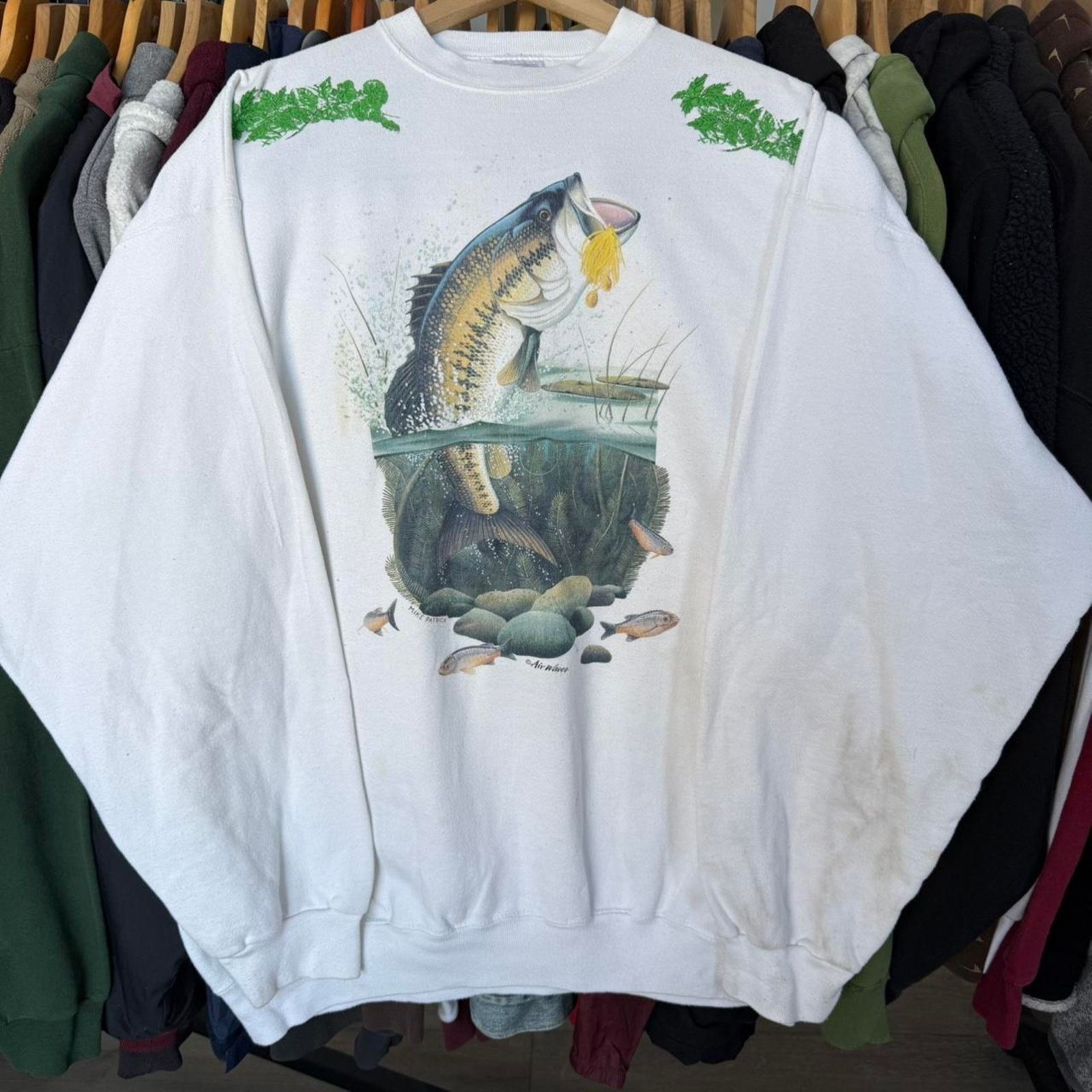 Other Vintage 90s Fishing Nature Sweatshirt White Size US XXL / EU 58 / 5 - 1 Thumbnail