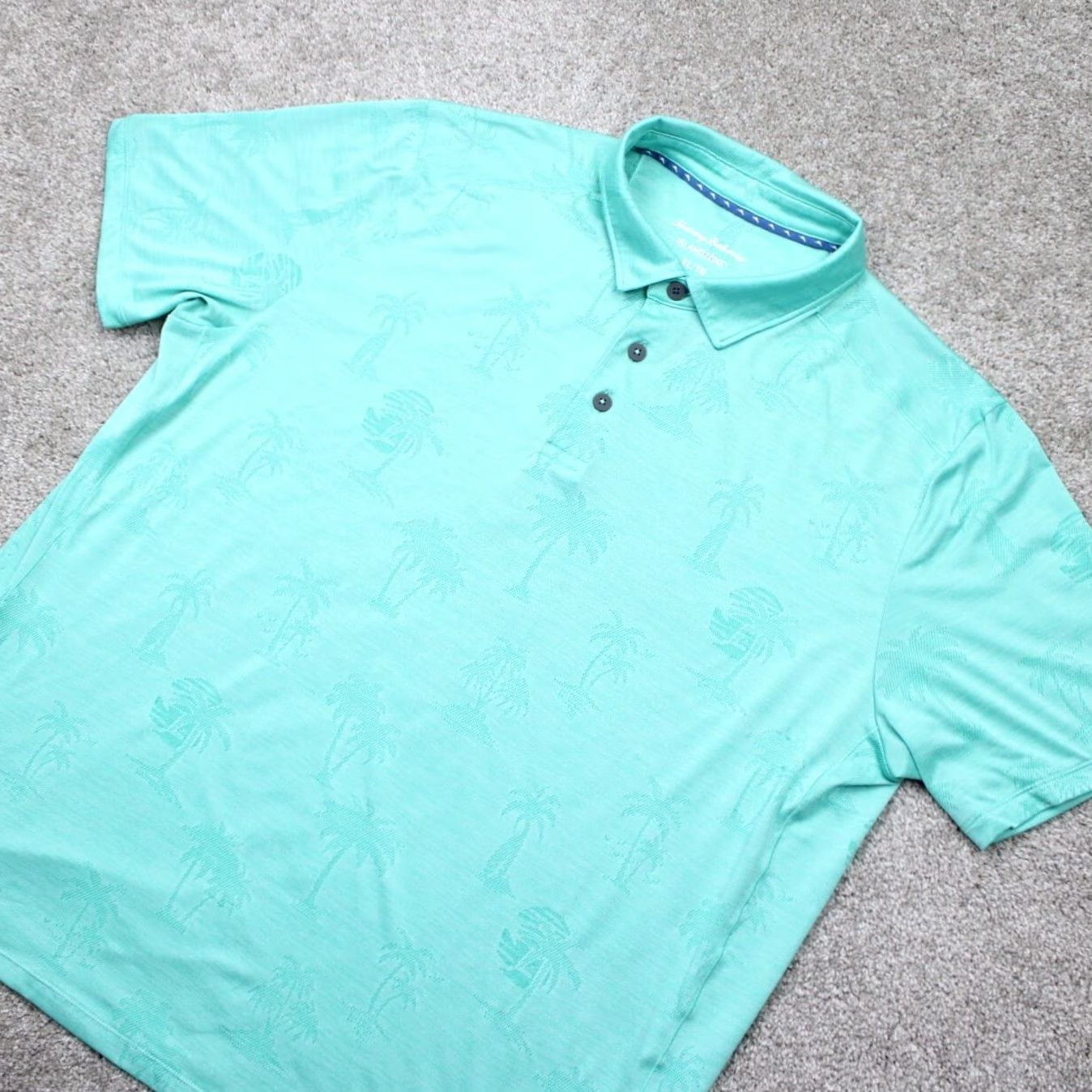 Tommy Bahama Tommy Bahama Polo Shirt Mens XL Blue S/S Polyester Stretch Pullover Polo Size US XL / EU 56 / 4 - 3 Thumbnail