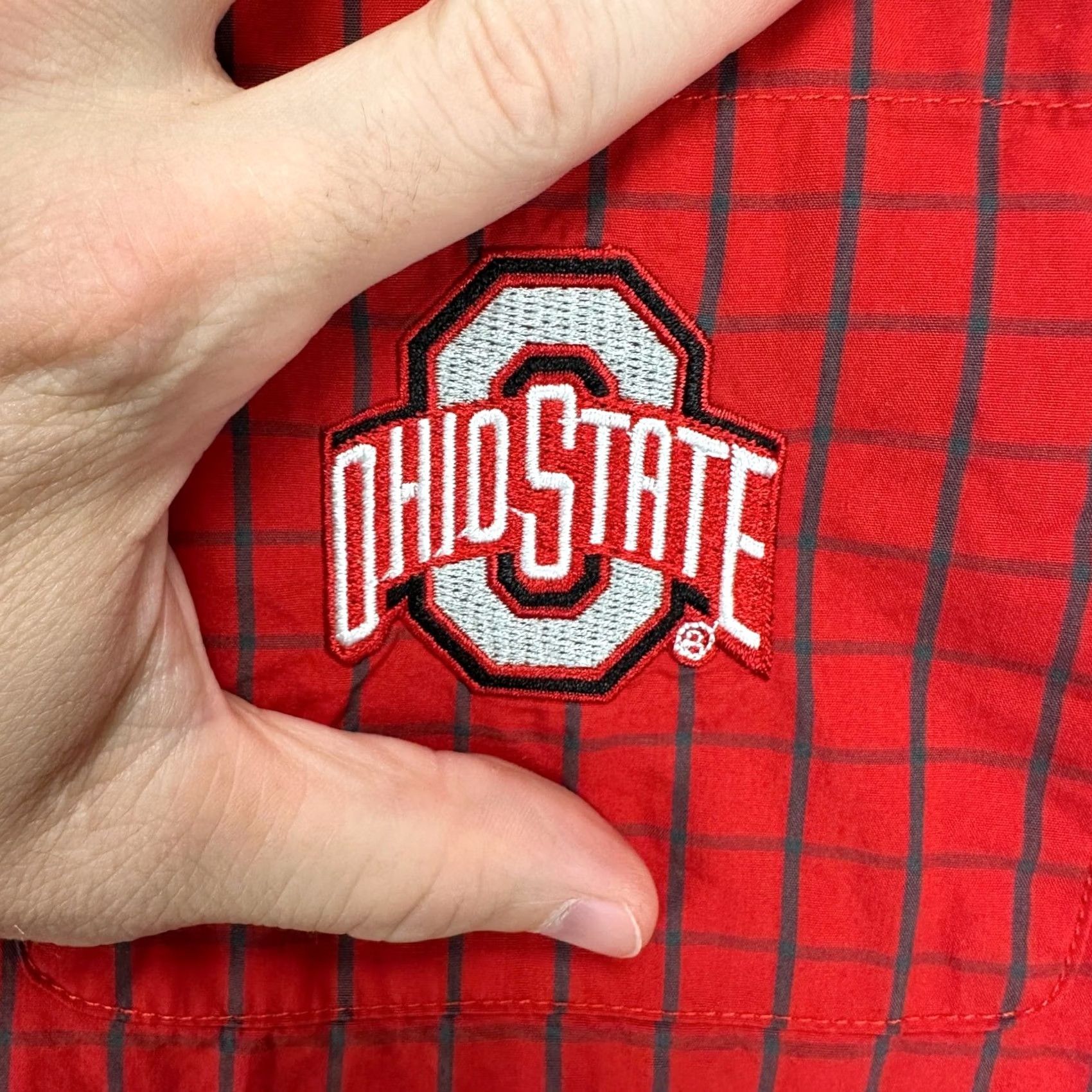 Vintage VINTAGE Ohio State Buckeyes Varsity Mens Button Down Shirt Medium Red Grid Check Casual Size US M / EU 48-50 / 2 - 6 Thumbnail