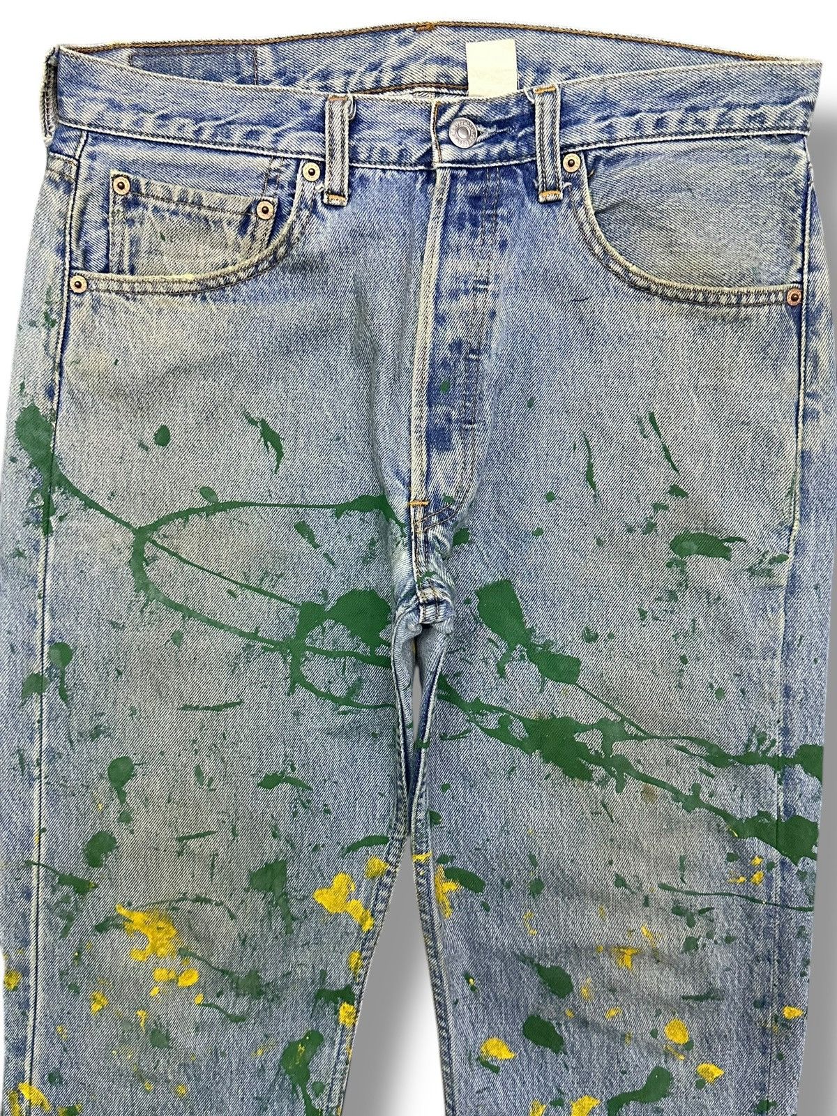 Levi's Vintage Levis Straight Jeans With Painted and Faded Wash Size US 33 - 2 Thumbnail