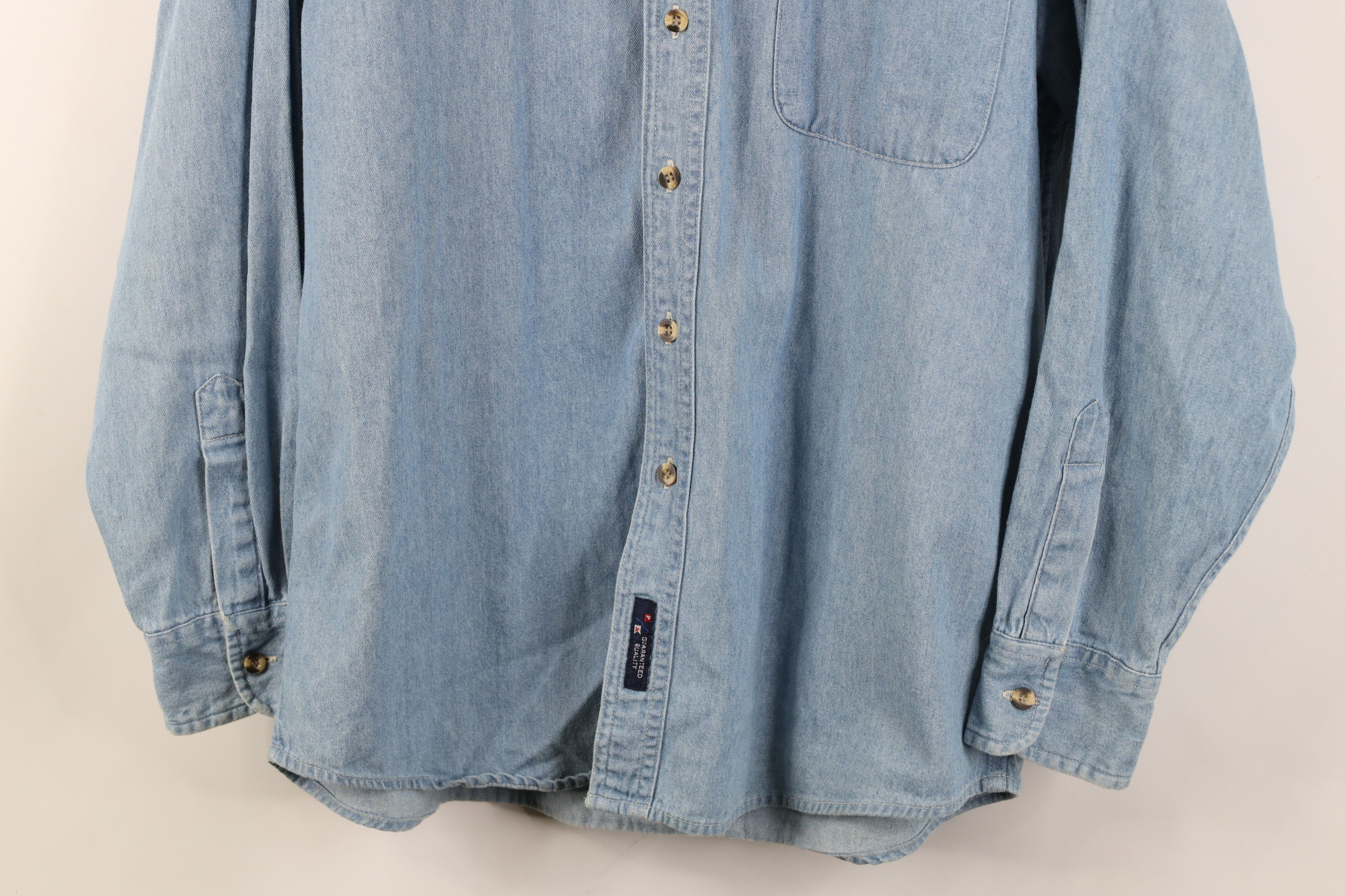Vintage Vintage 90s Duathlon World Championship Denim Button Shirt Size US S / EU 44-46 / 1 - 3 Thumbnail