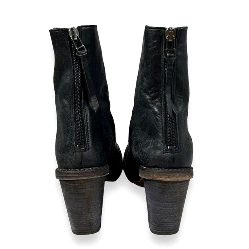 Free People Free People Marquis Suede Leather Block Heel Ankle Boot Womens 37 Black US 6.5 Size US 7 / IT 37 - 3 Thumbnail