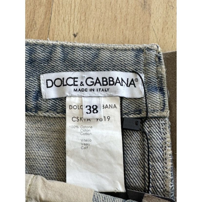 Dolce & Gabbana Dolce&Gabbana gonna in denim e suede. Size 28" / US 6 / IT 42 - 6 Thumbnail