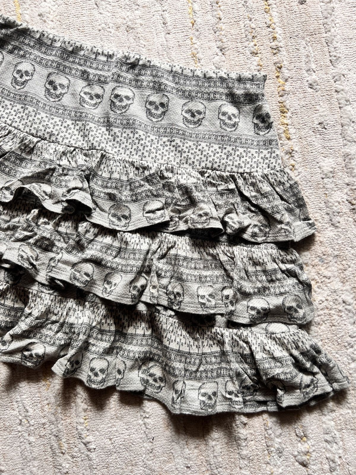 Hysteric Glamour × Japanese Brand Hysteric Glamour Ruffle Skull Mini Skirt Size 29" - 3 Thumbnail