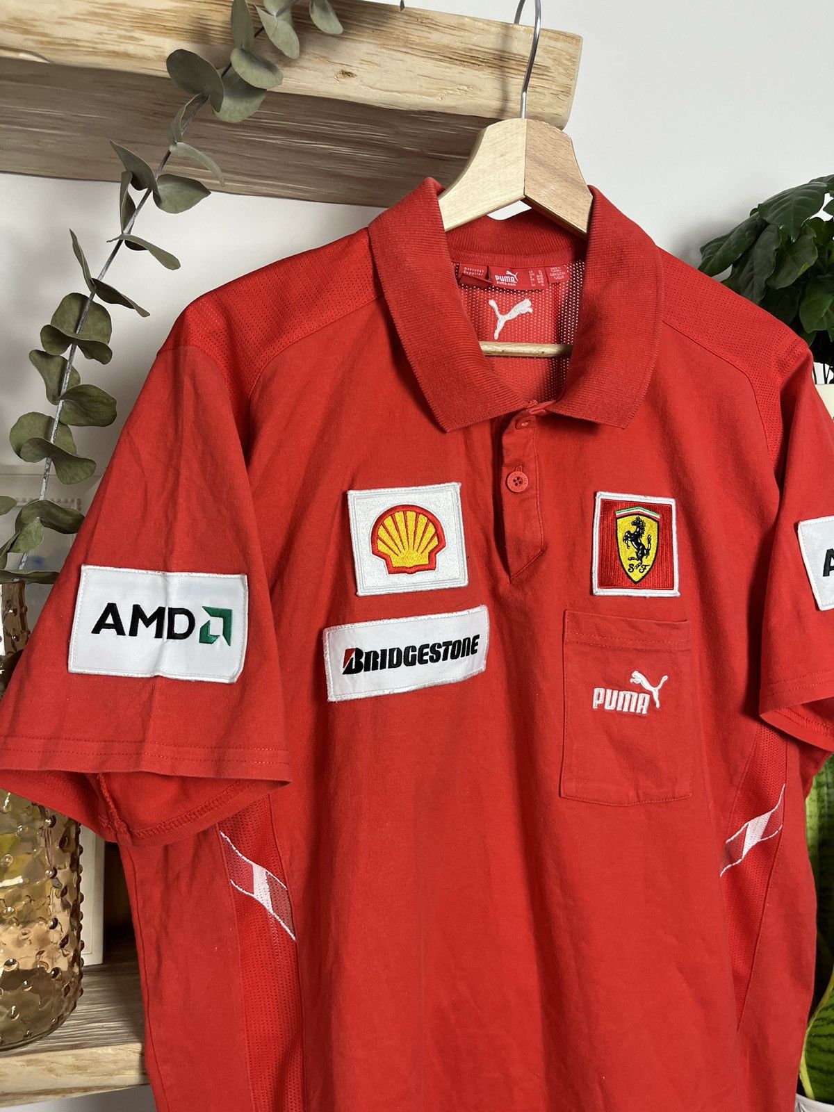 Ferrari × Puma Puma racing ferrari formula 1 amd red polo shirt y2k Size US XL / EU 56 / 4 - 2 Thumbnail
