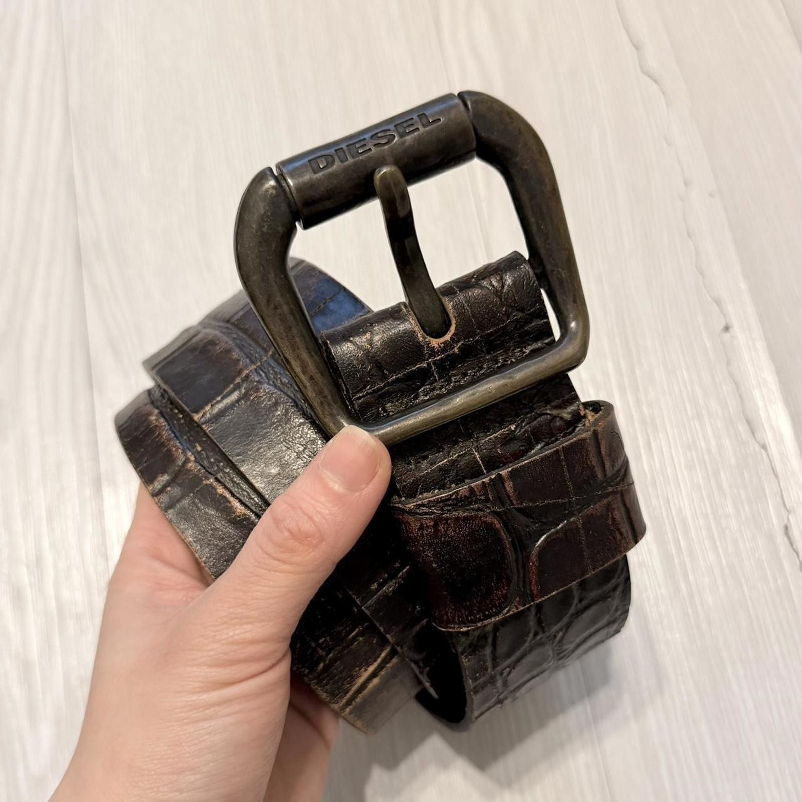 Diesel crocodile pattern unique grunge 2000s vintage belt