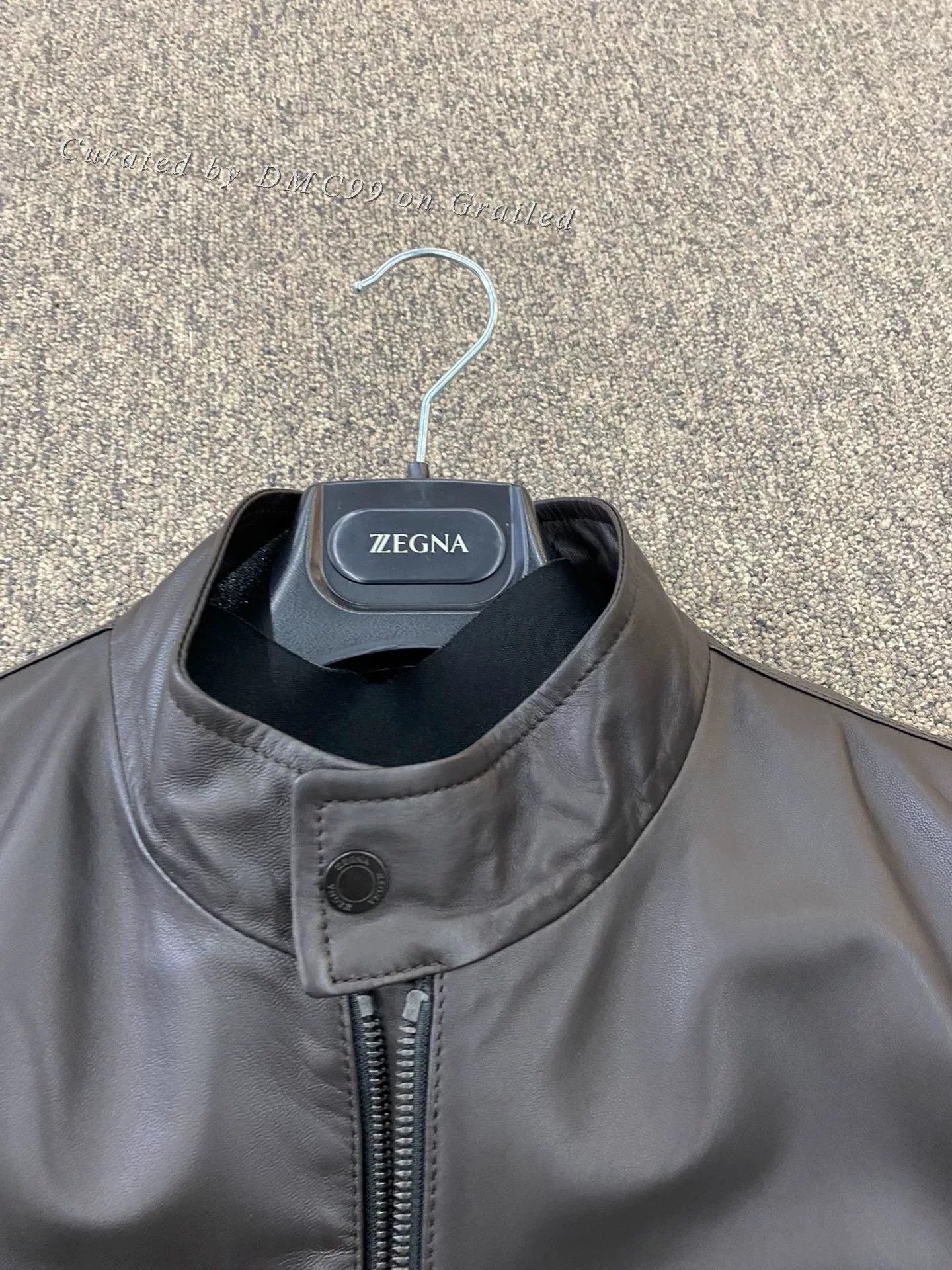 Z Zegna ZZEGNA Men's Brown Leather Jacket Size US XS / EU 42 / 0 - 2 Thumbnail
