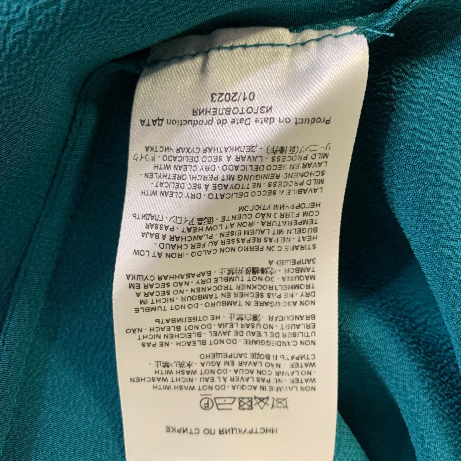 Etro ETRO Size M Blue Turquoise Silk Textured See Through Top Size M / US 6-8 / IT 42-44 - 8 Thumbnail