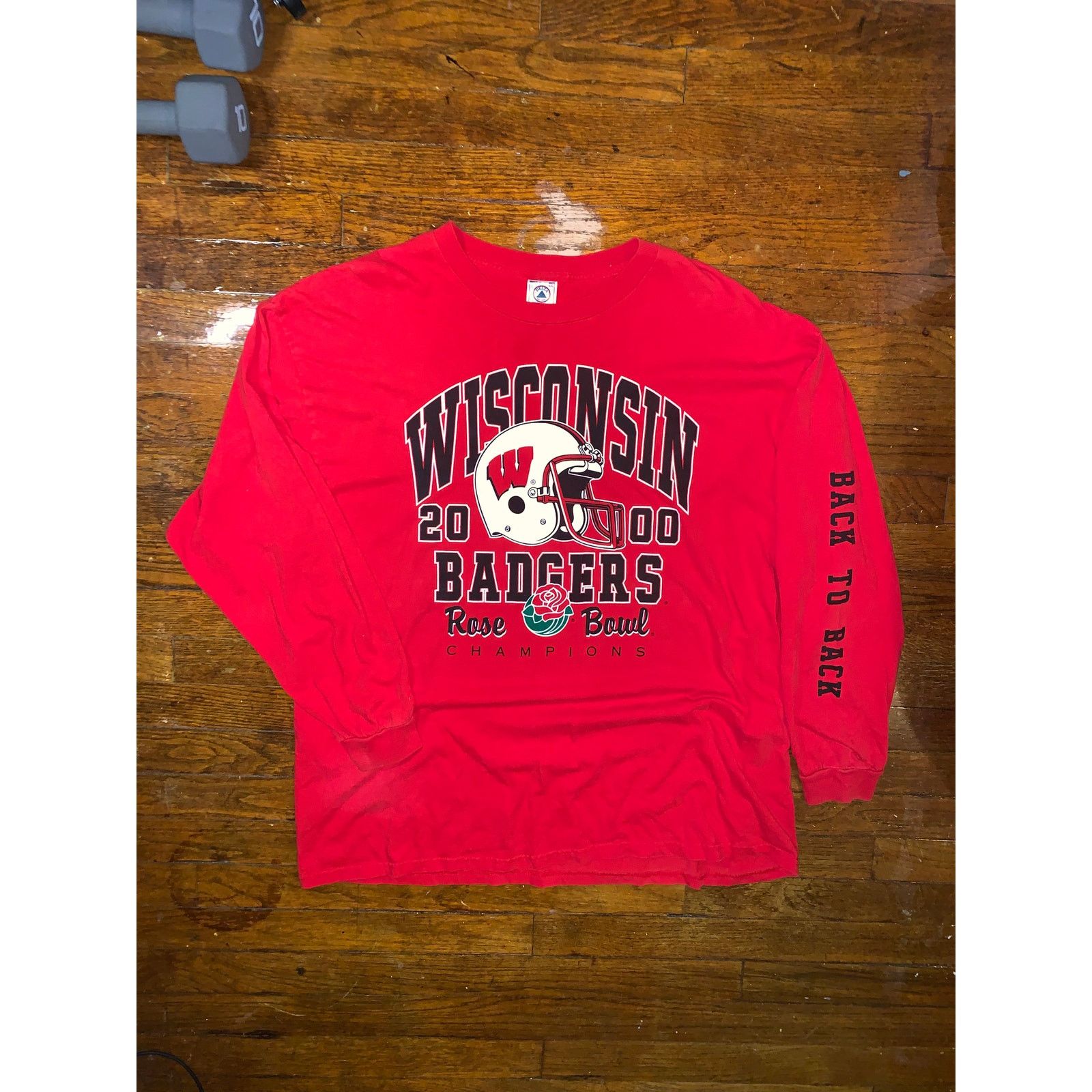 NCAA × Vintage Vintage Wisconsin Badgers Rose Bowl 2000 Long Sleeve 2XL Size US XL / EU 56 / 4 - 1 Thumbnail