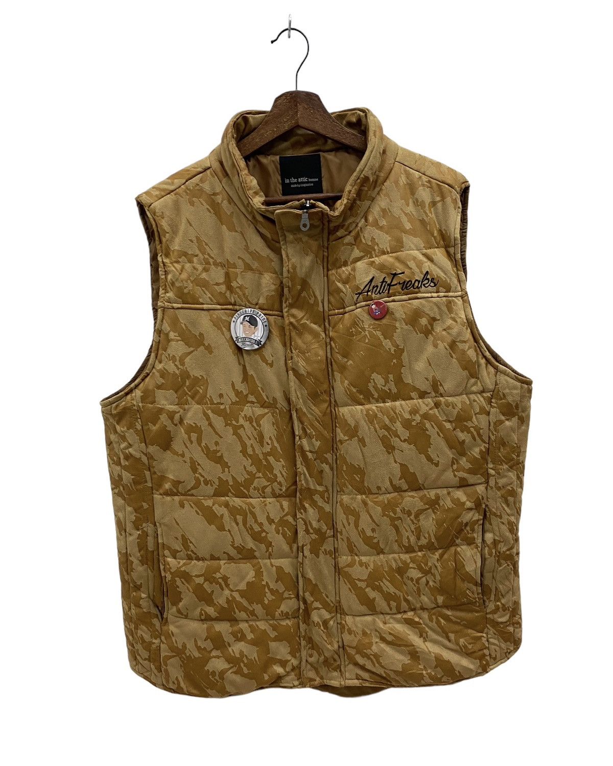 Image of Vintage Best Offerin The Attic Homme Camo Anti Freaks Vest in Brown, Men's (Size 2XL)