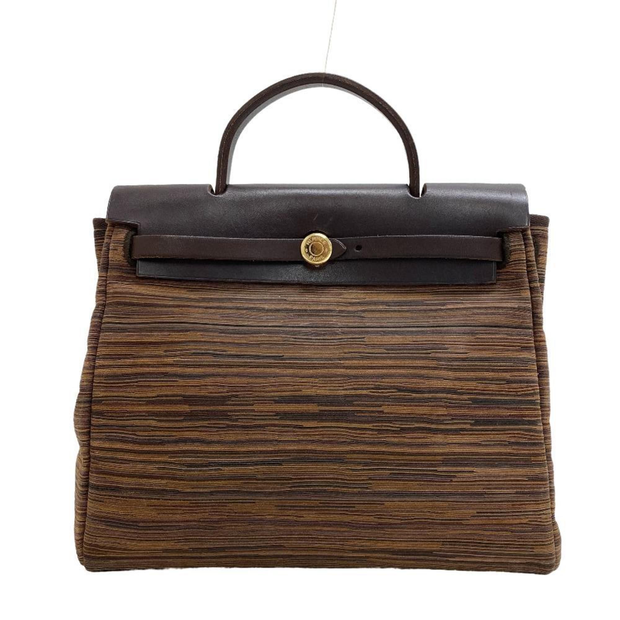 image of Hermes Ale Bag Pm Vivrato Handbag Brown Ladies, Women's