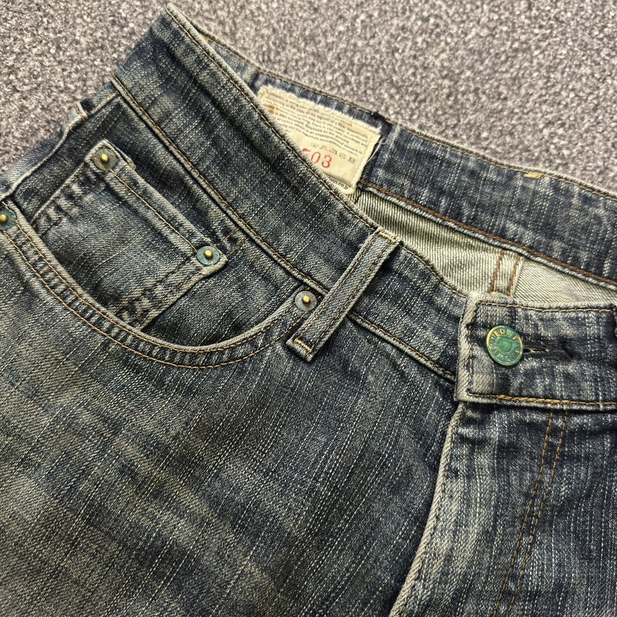 14th Addiction Vintage 90s Edwin 503 Baggy Rusty Japanese Dirty Denim Size US 30 / EU 46 - 13 Thumbnail
