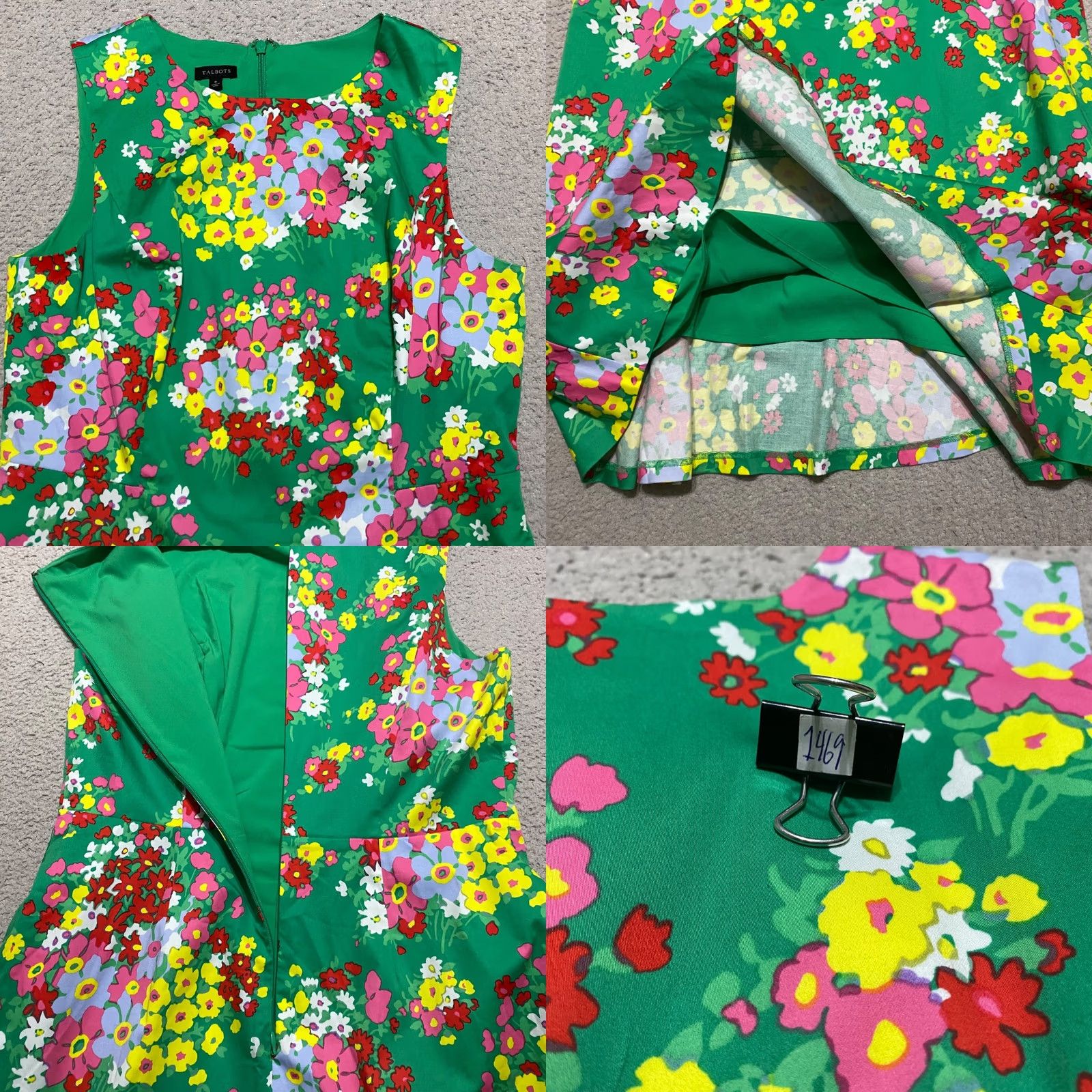 Talbots Talbots Dress Multicolor Floral Sleeveless Sheath Round Neck Lined 8 Womens KS Size M / US 6-8 / IT 42-44 - 8 Thumbnail
