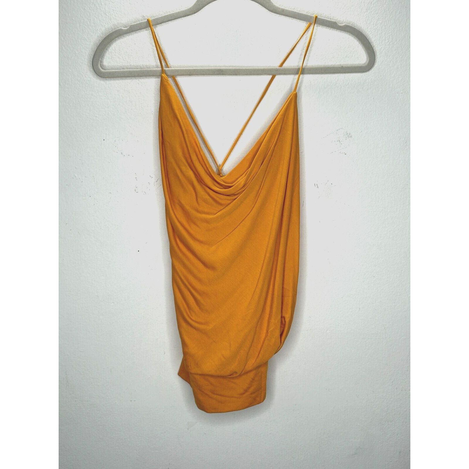Bcbgmaxazria BCBGMAXAZRIA Orange Flame Drape Criss Cross Tie Back Top XS Size XS / US 0-2 / IT 36-38 - 11 Thumbnail