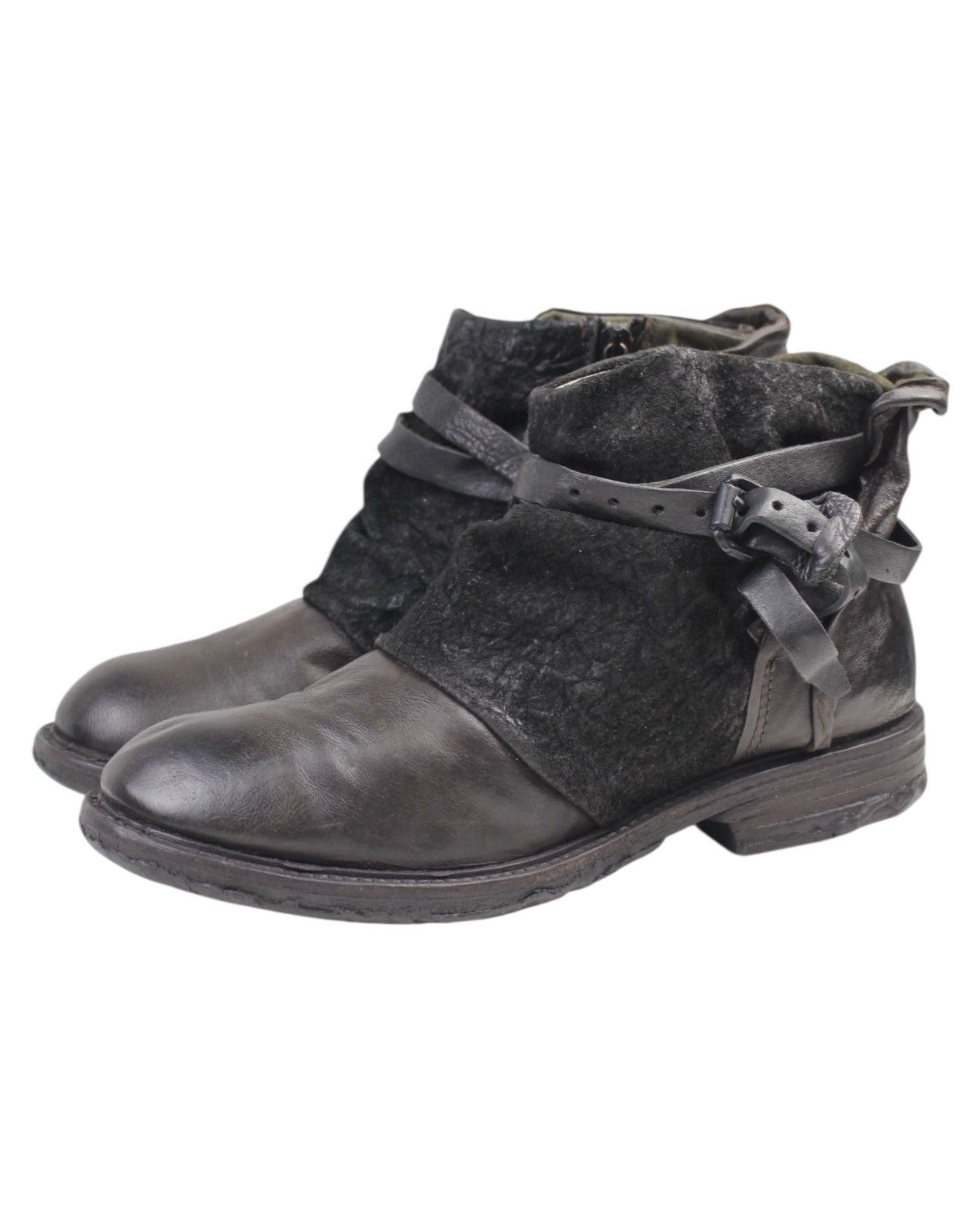 A.S.98 2000S A.S.98 ARTISAN HYBRID DISTRESSED LEATHER ANKLE BOOTS Size US 8 / EU 41 - 9 Thumbnail