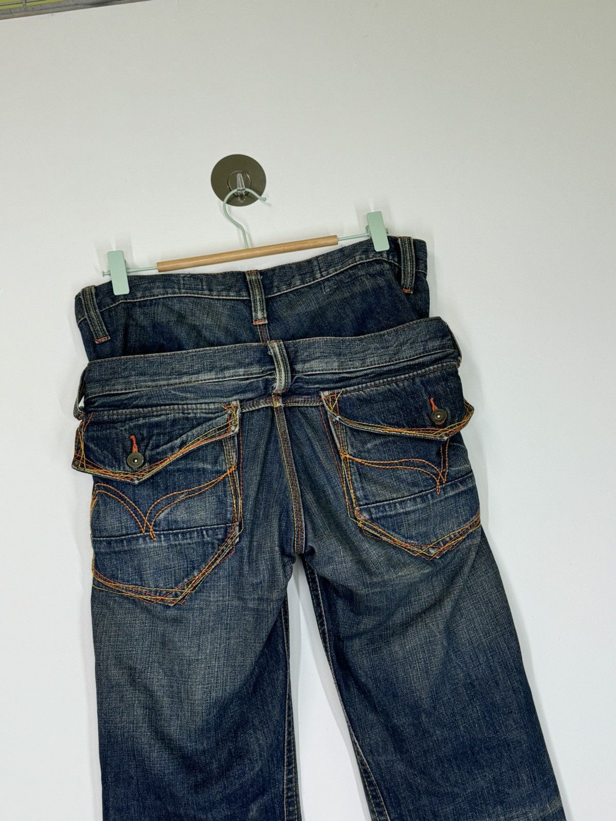 Hysteric Glamour × Japanese Brand Distressed Doube Waist Junya Watanabe Denim Jeans Size US 31 - 9 Thumbnail
