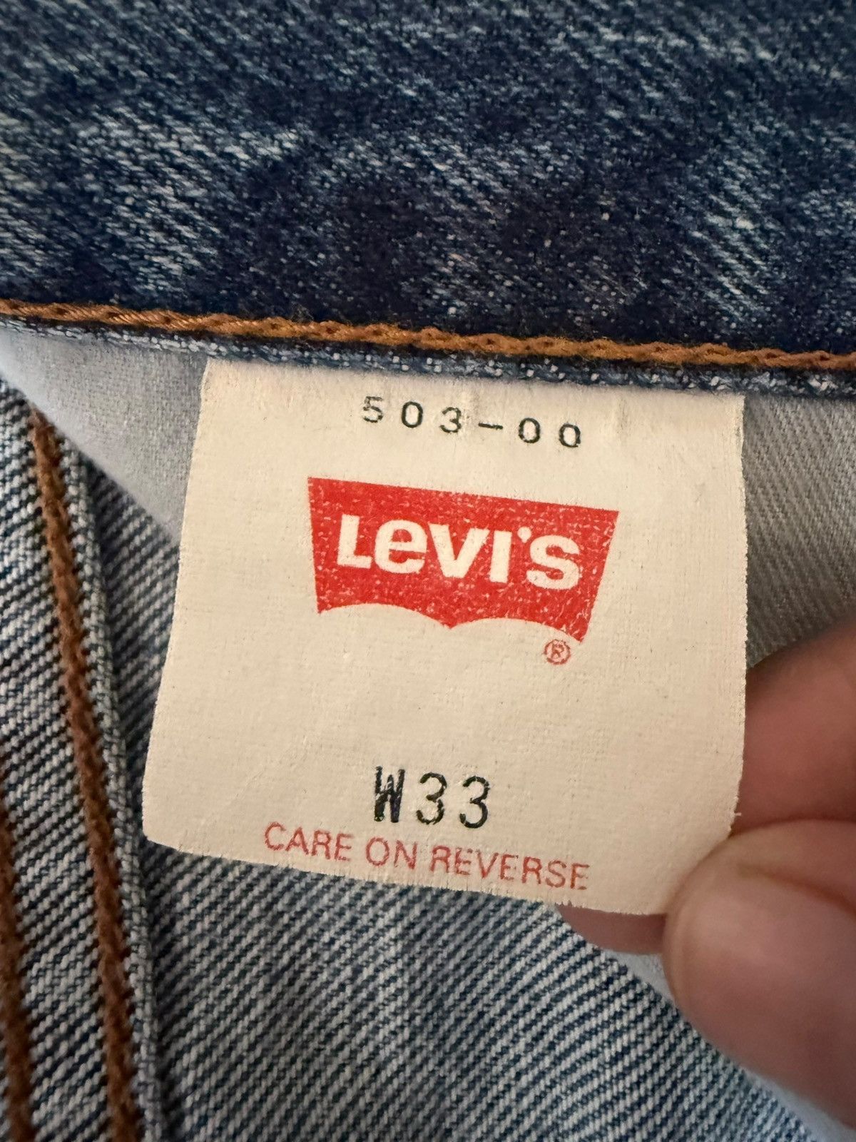 Levi's Vintage 90s Levis 503 Blue Wash Distress Baggy Jeans Size US 33 - 5 Thumbnail
