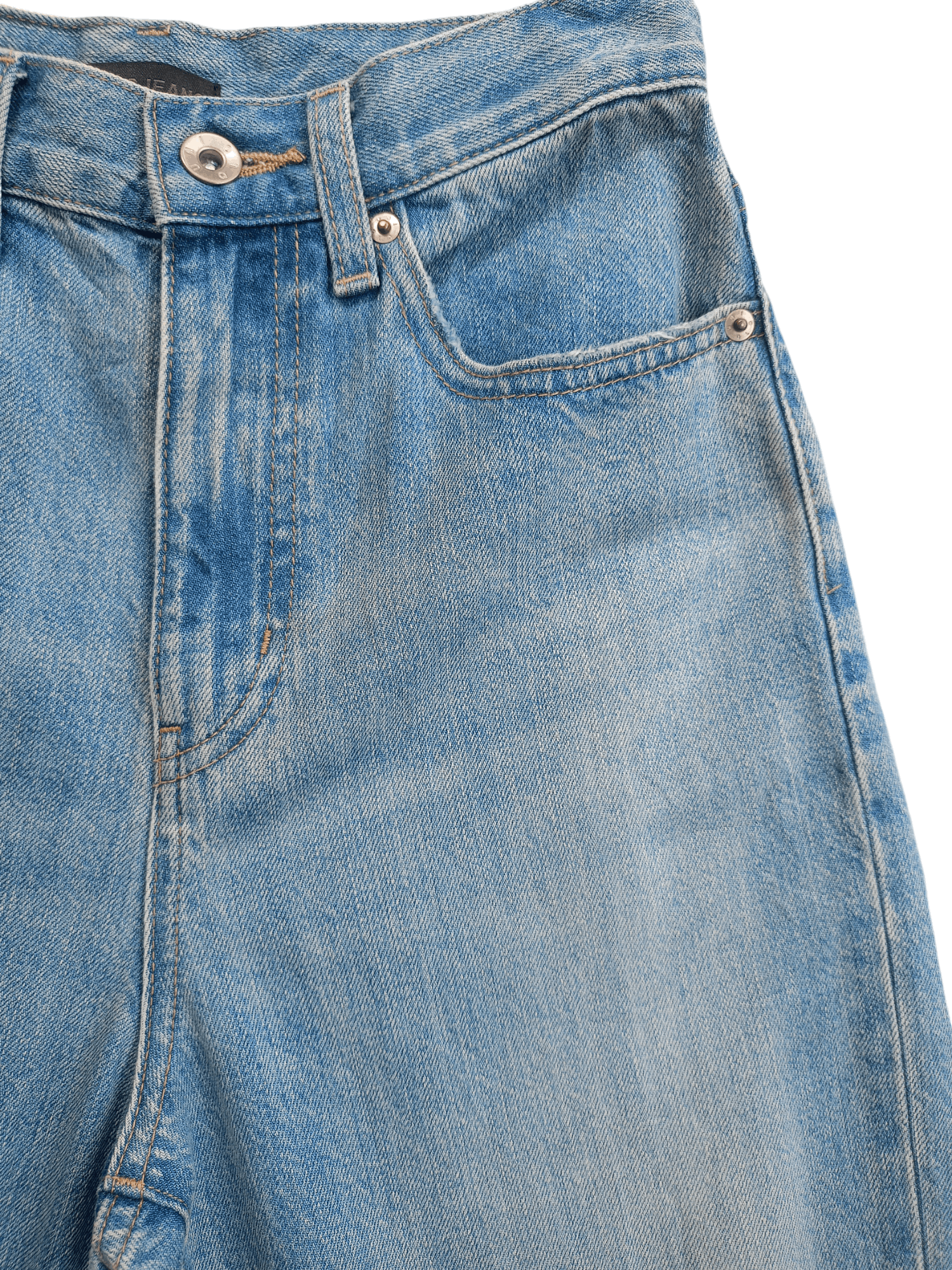 Kaihara Denim × Uniqlo × Vintage UNIQLO Cropped Distressed Relaxed Tapered Streetwear Denim Size 22" - 4 Thumbnail
