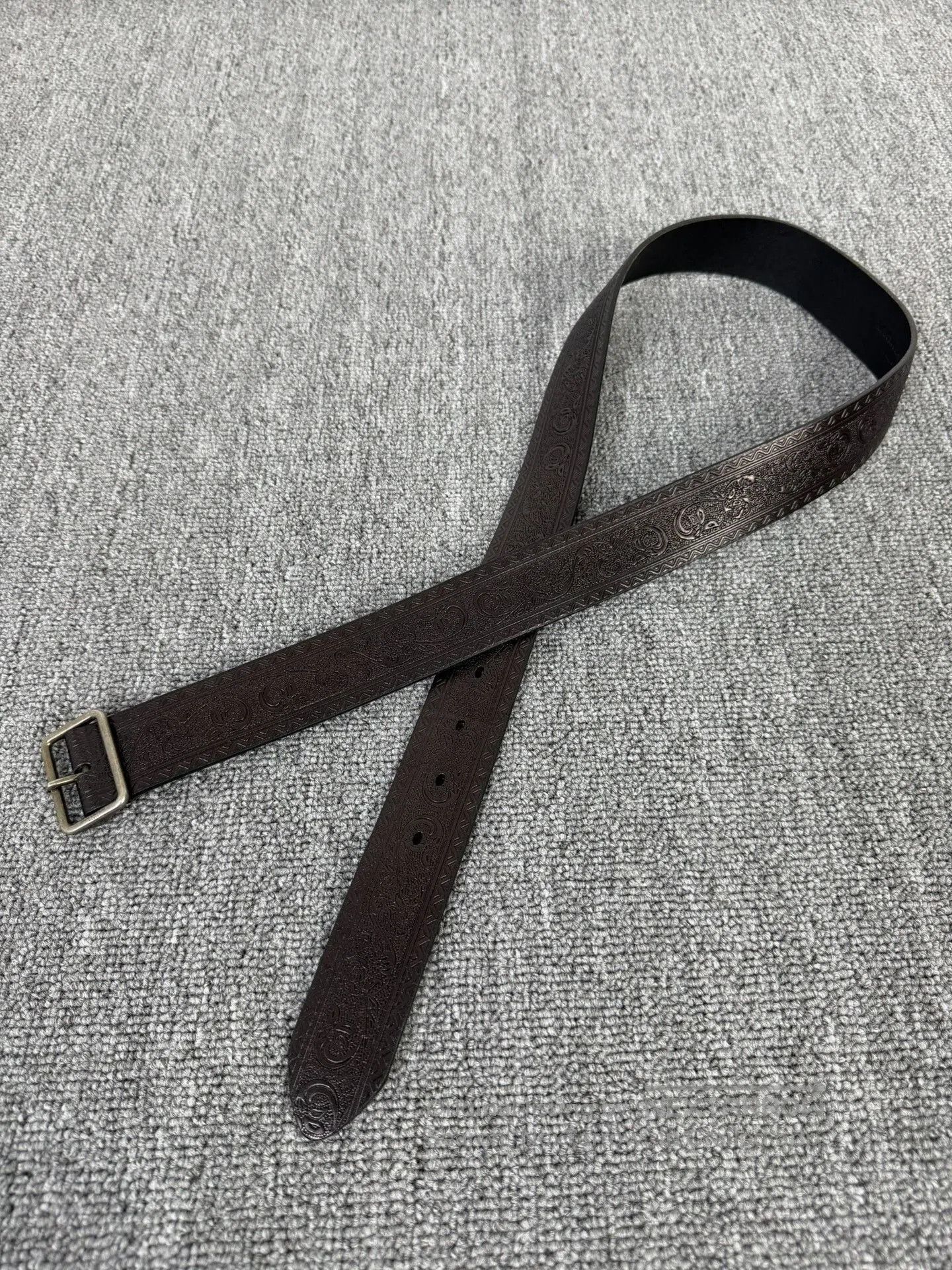 Saint Laurent Paris Saint Laurent Paisley Pattern Leather Belt. Size ONE SIZE - 1 Thumbnail