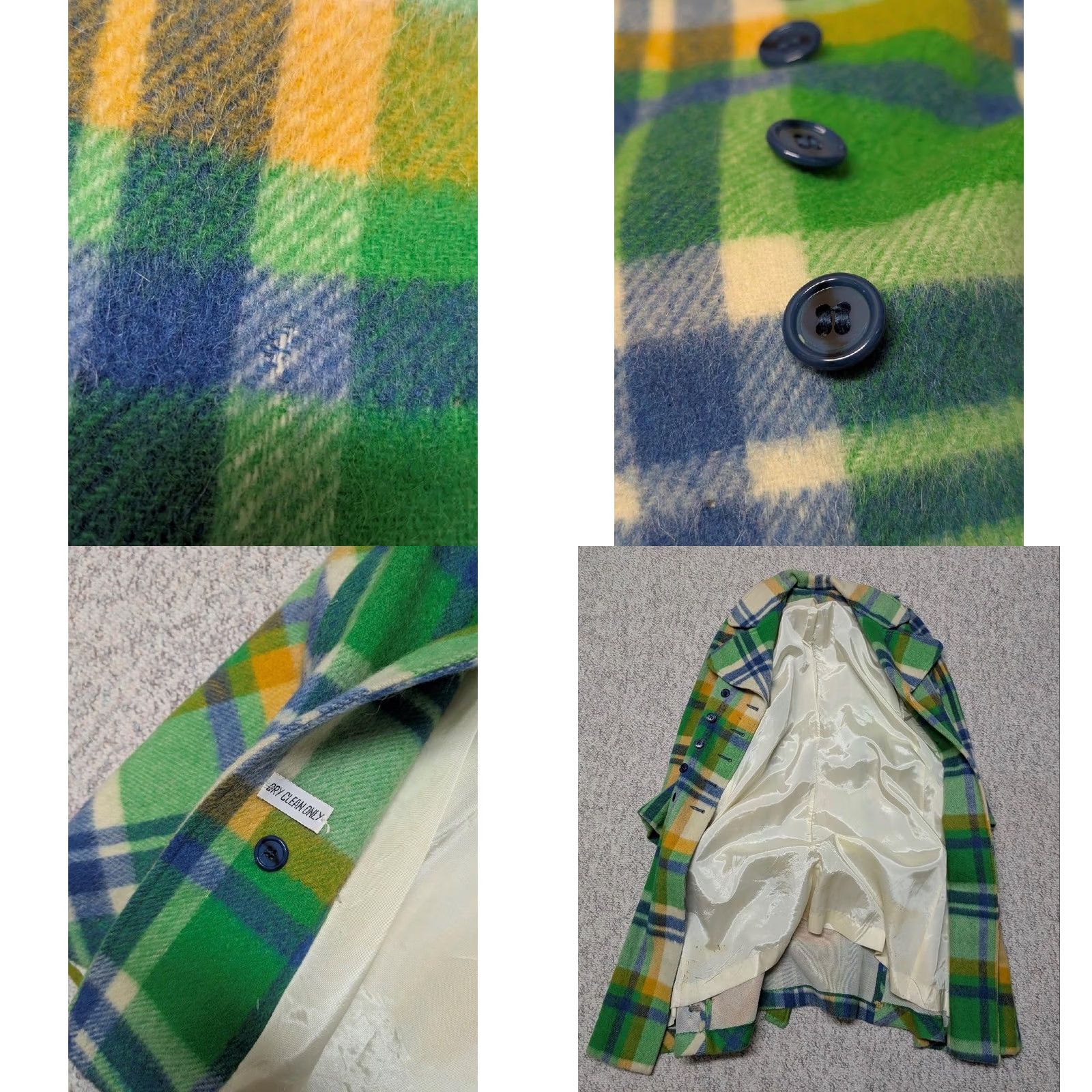 Hudson VINTAGE green plaid HUDSON BAY style WOOL belted double breasted overcoat S Womens XL? Size S / US 4 / IT 40 - 9 Thumbnail