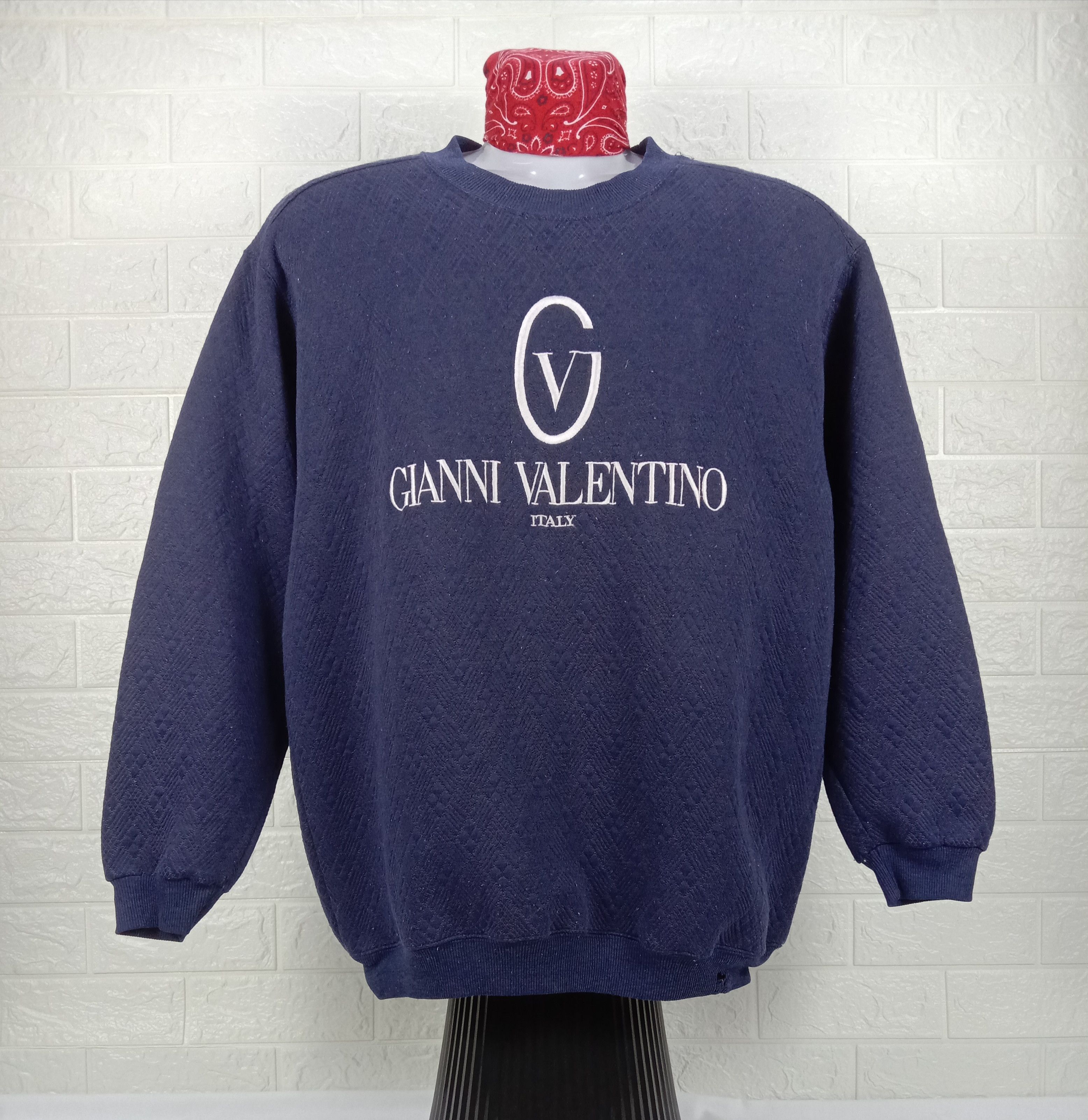 Valentino Vintage Gianni Valentino Embroidery Sun Faded Sweatshirt Size US L / EU 52-54 / 3 - 1 Thumbnail