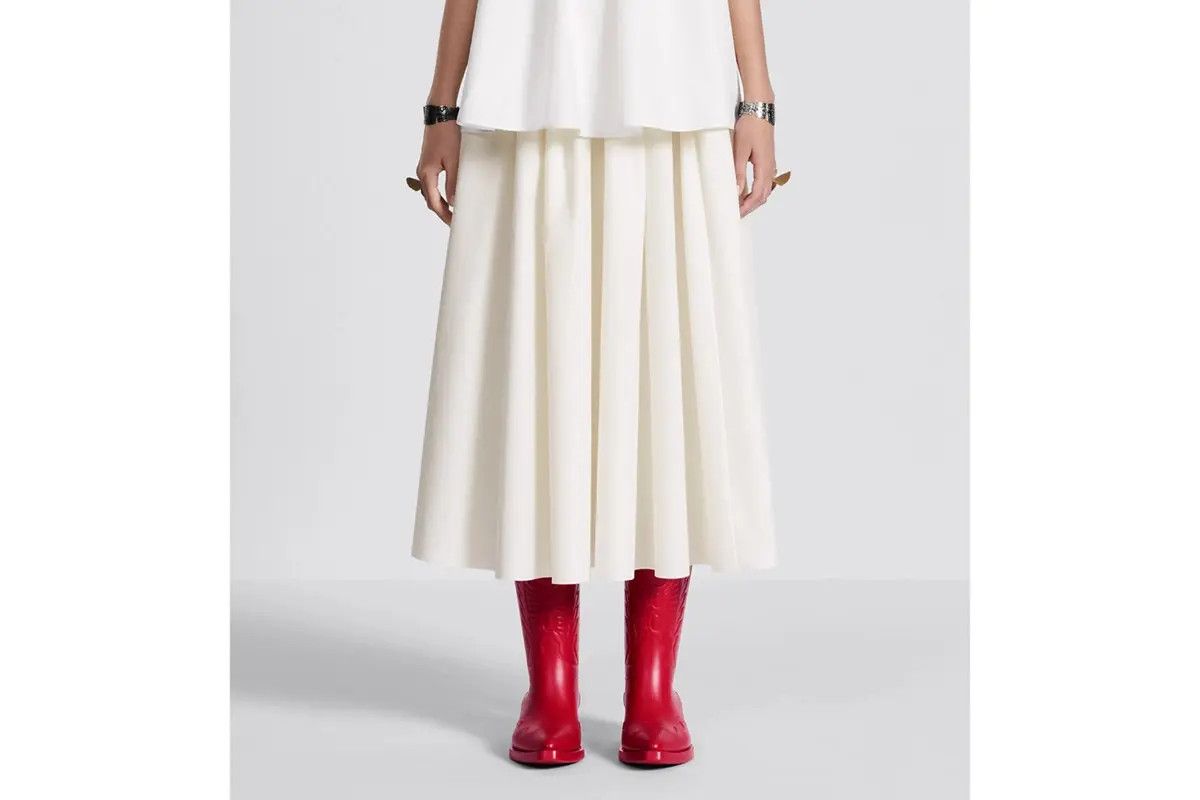 Dior o1w1db10225 Flared Mid-Length Skirt in Ecru Size 28" / US 6 / IT 42 - 6 Thumbnail