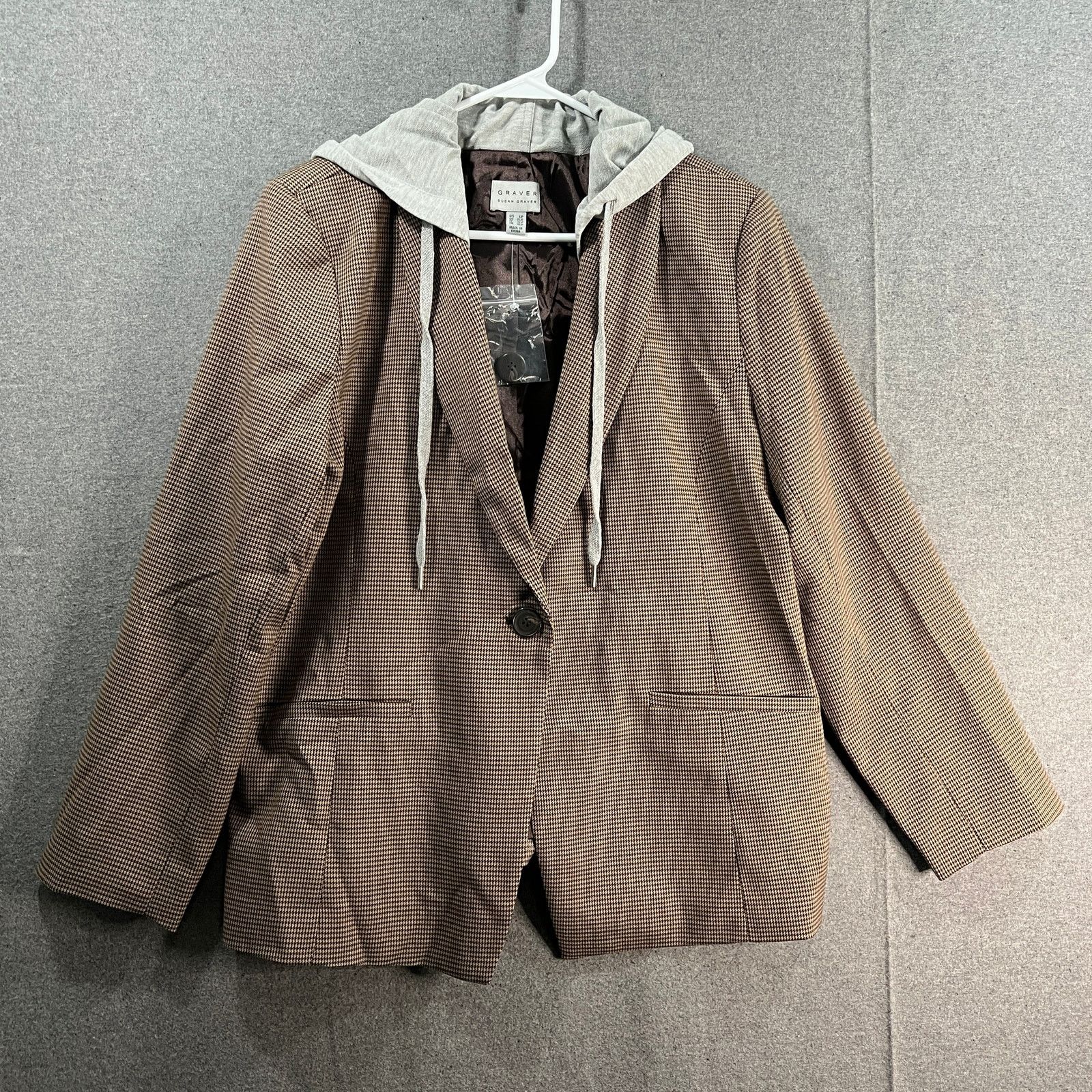 Other GRAVER Susan Graver Petite Yarn-Dyed Blazer w/ Hood Size L / US 10 / IT 46 - 1 Thumbnail