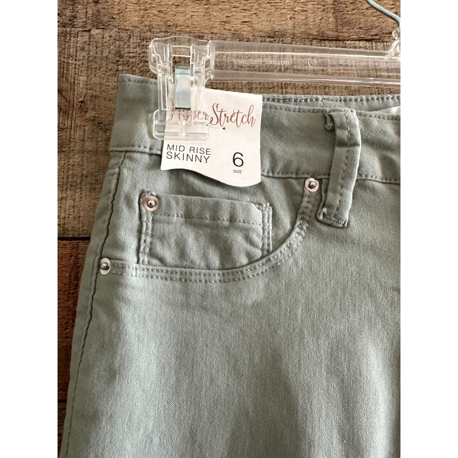 Vintage ROYALTY FOR ME Pants Mid-Rise Skinny Hyper Stretch Size 6 Aloe Green Size 28" / US 6 / IT 42 - 3 Thumbnail