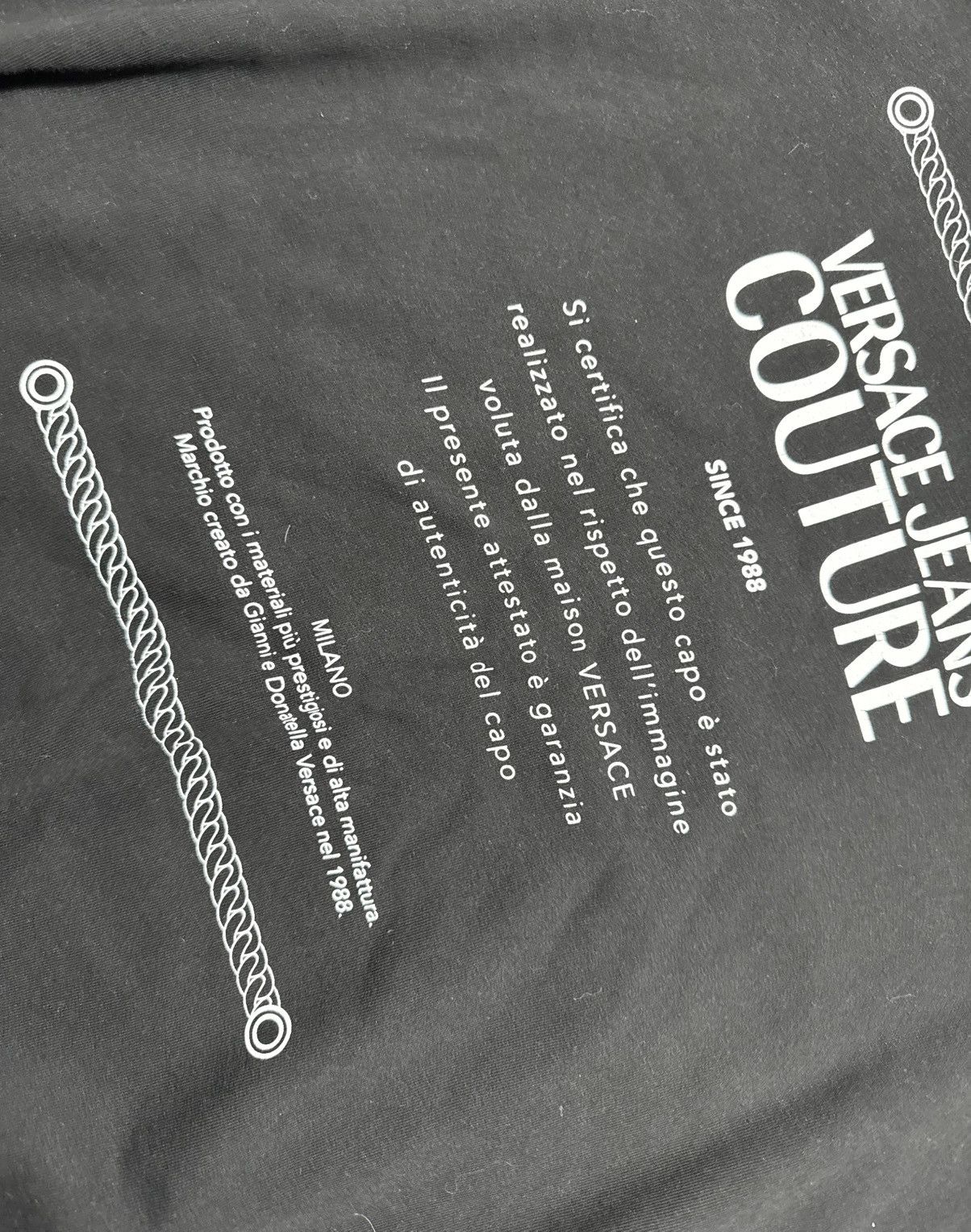 Versace Jeans Couture Versace Jeans Couture Black Big Logo Sweatshirt Size XL Size US XL / EU 56 / 4 - 7 Thumbnail