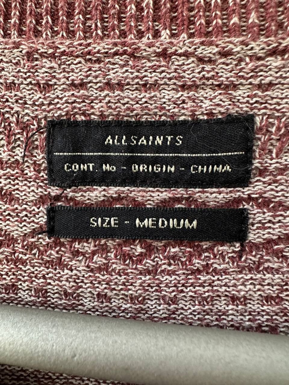 Allsaints AllSaints Maroon Cotton/Linen Halsey Crew Indigo Sweater Size US M / EU 48-50 / 2 - 11 Thumbnail