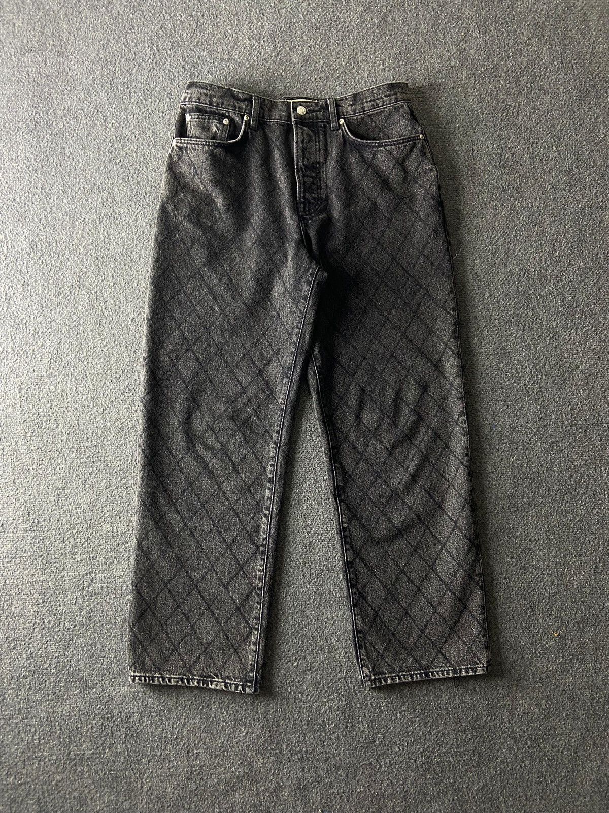 image of Stussy Stüssy Big’Ol Quilted Denim Pants in Black, Men's (Size 30)