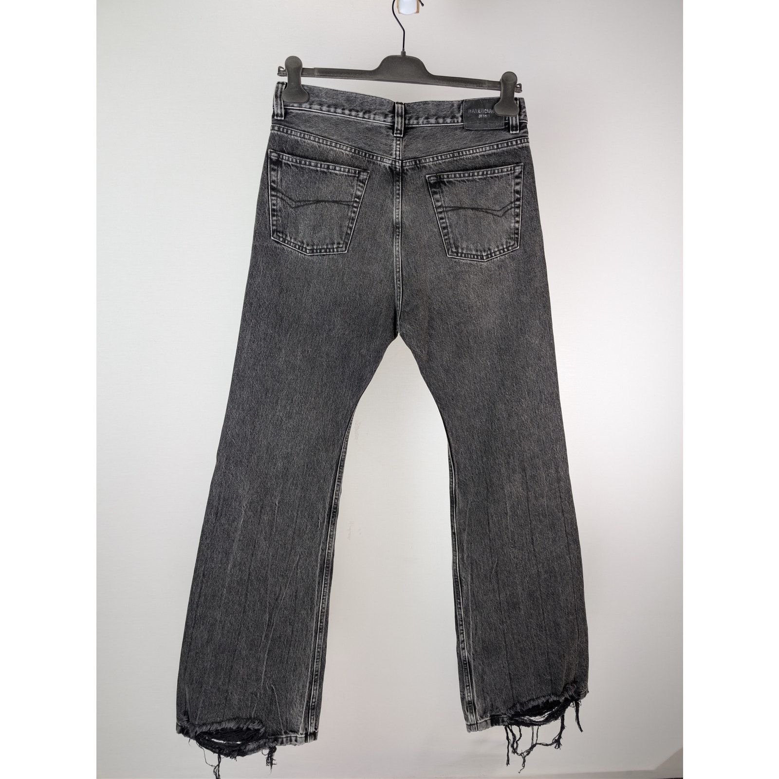 Balenciaga o1rshd1 Flared Pants 1090 Organic Japanese Denim in Noir Size US 30 / EU 46 - 10 Thumbnail