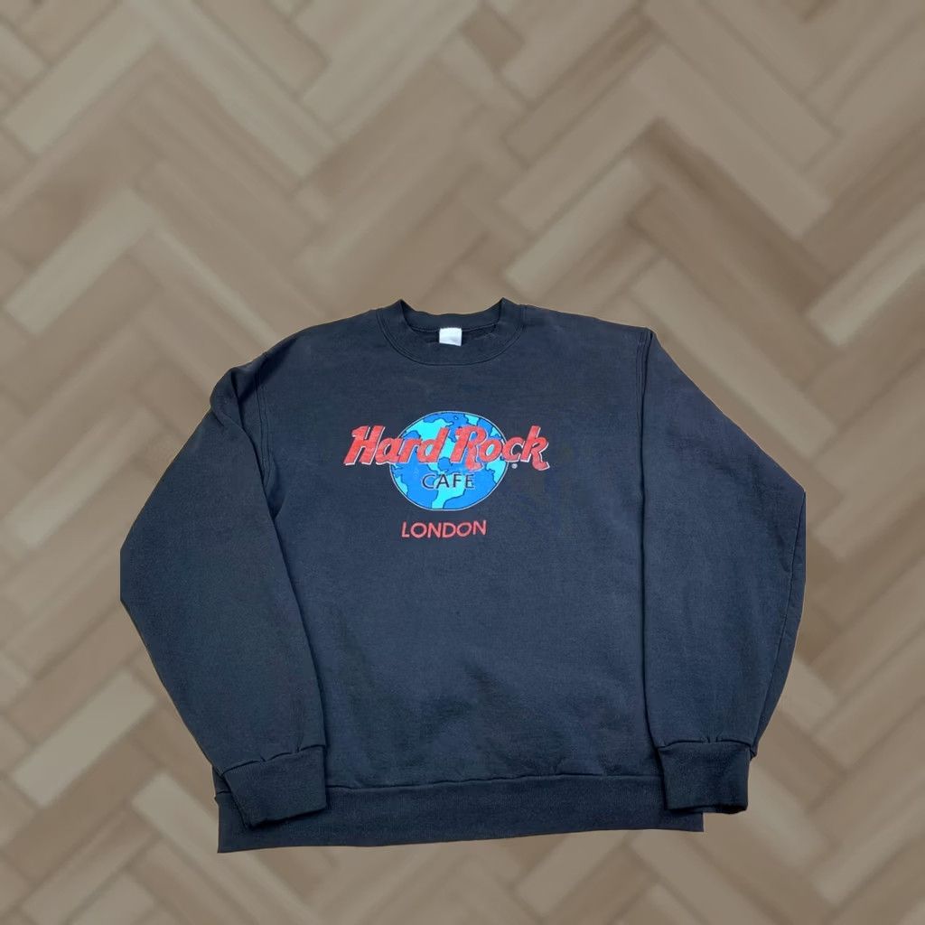 Hard Rock Cafe VINTAGE Hard Rock Cafe Sweatshirt Men M Black 90s Logo Pullover Shirt Size US M / EU 48-50 / 2 - 1 Thumbnail