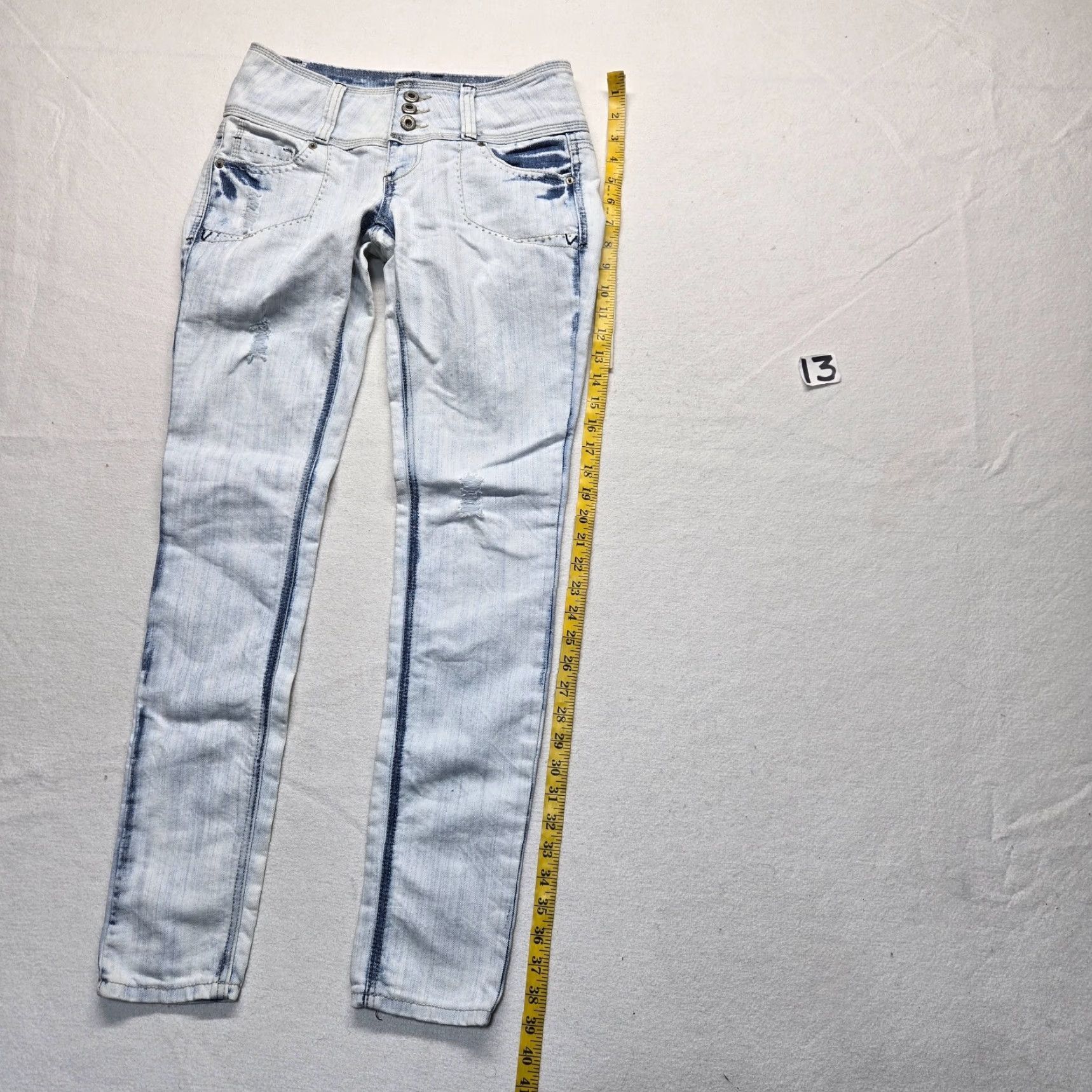 Denime Blue Asphalt Light Wash Denim Jeans Women's Size 3 Straight Leg Size 26" / US 2 / IT 38 - 7 Thumbnail