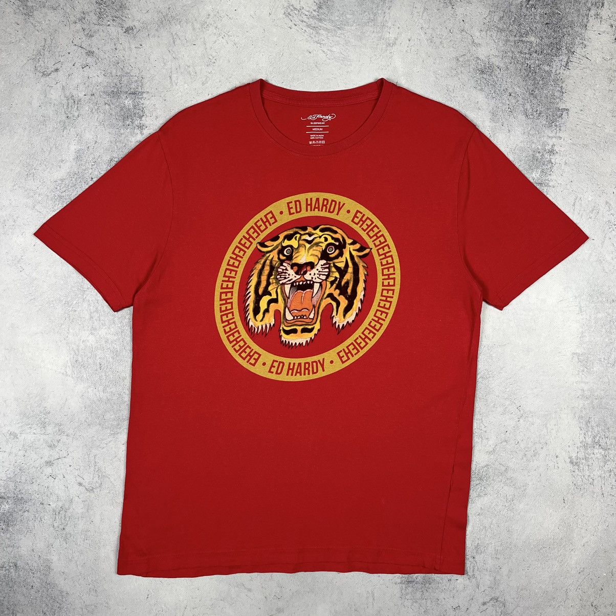 Ed Hardy Vintage Ed Hardy Tiger y2k big logo tee 90’s Size US M / EU 48-50 / 2 - 2 Thumbnail